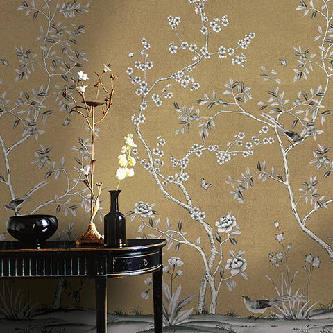 Self-Adhesive Garden Wall Mural - Easy Peel & Stick Wallpaper for Home Decor, Living Room, Bedroom & Nursery - Nature Inspired Botanical Design for Indoor Walls