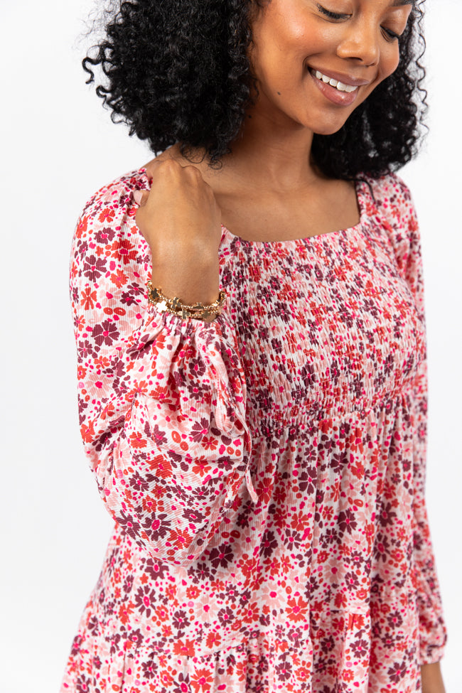 All About You Multi Smocked Knit Floral Dress - Women's Summer Casual Outfit for Beach, Party & Date Night | Final Sale