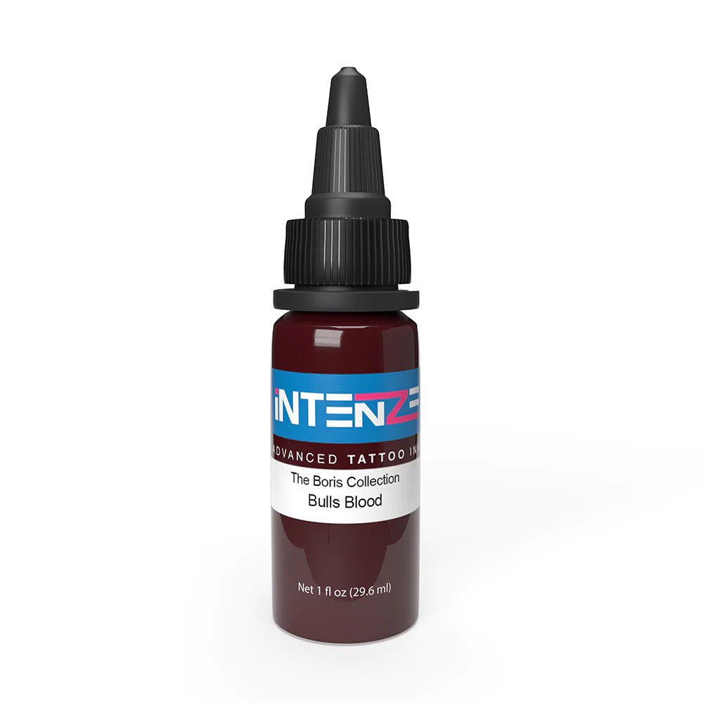 Boris Series Bulls Blood Tattoo Ink by Intenze - 1oz Bottle for Professional Tattoo Artists & Body Art Enthusiasts - Perfect for Realism, Traditional & Japanese Tattoo Styles