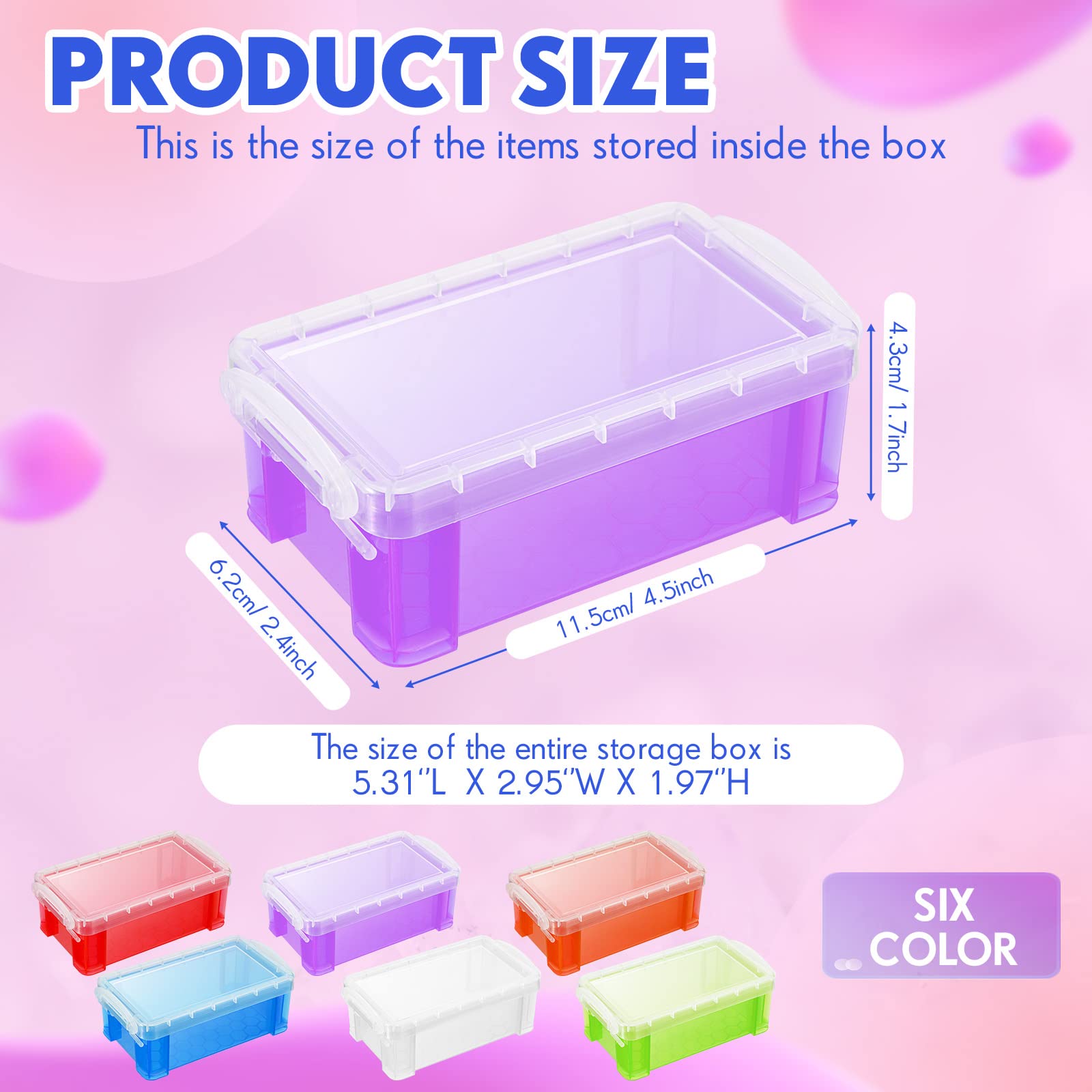 Tatuo 18-Piece Small Plastic Crayon Storage Box with Lid - 5.31