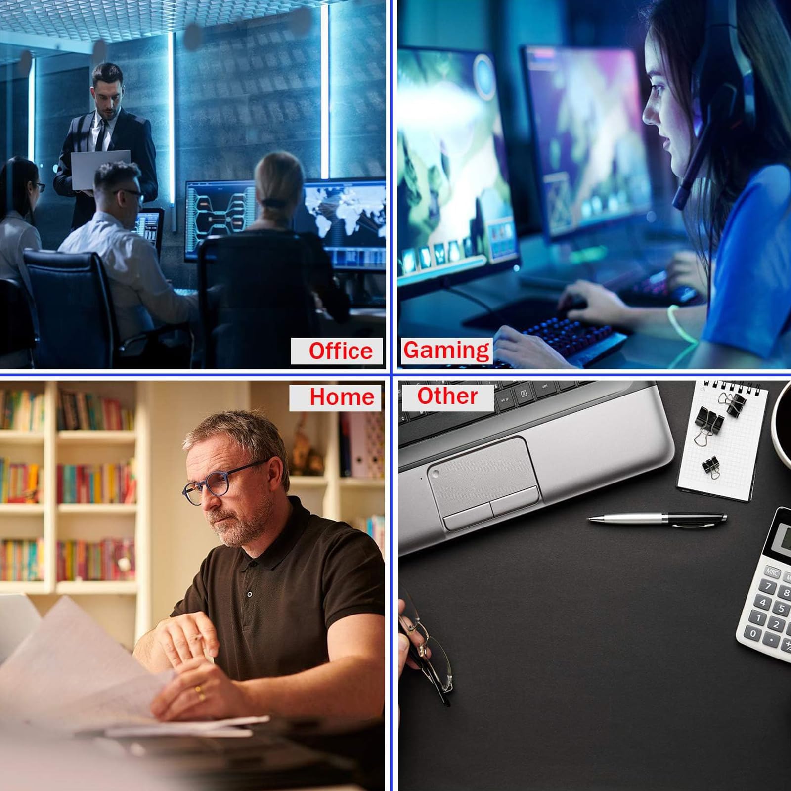 Large Gaming Mouse Pad 31.5x15.7 Inch - Extended Desk Mat with Stitched Edges, Waterproof Non-Slip Rubber Base for PC, Laptop & Office - Perfect for Esports, Work & Home Use (Black)