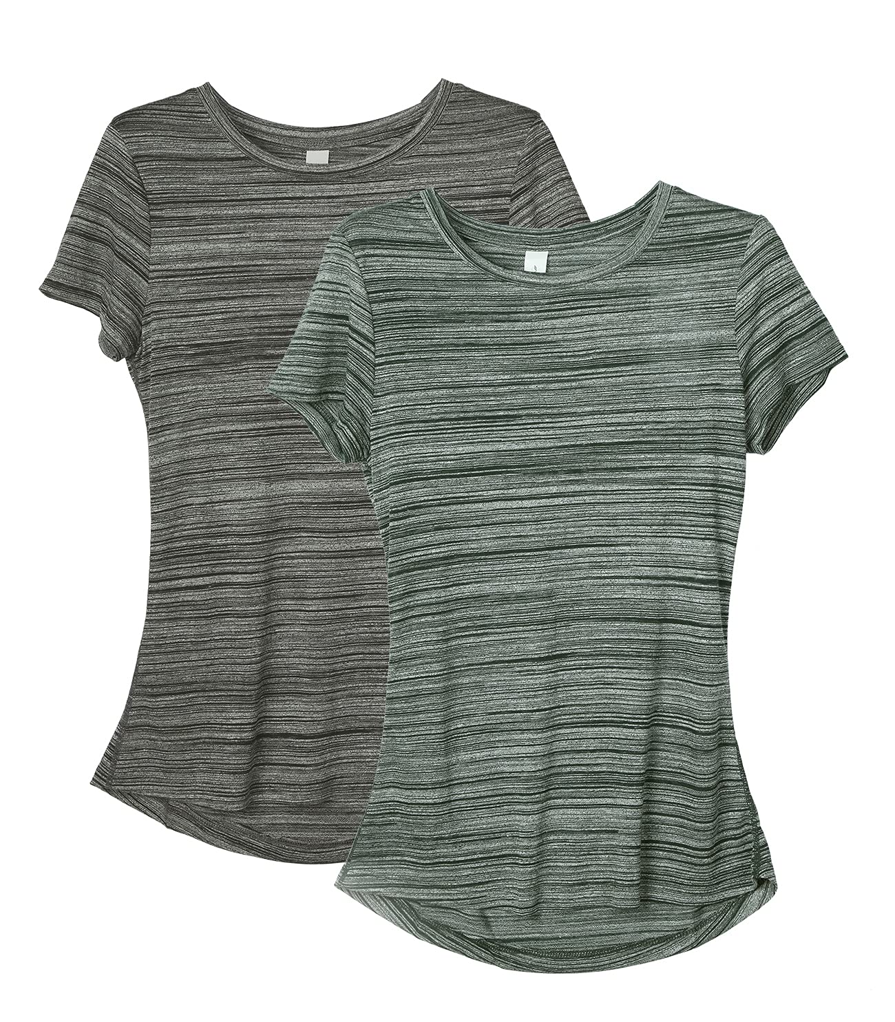 ICY ZONE Women's Workout Shirts - Breathable Yoga Tops & Gym Clothes for Running, Exercise & Fitness (2-Pack) | Perfect for Yoga, Gym & Active Lifestyle