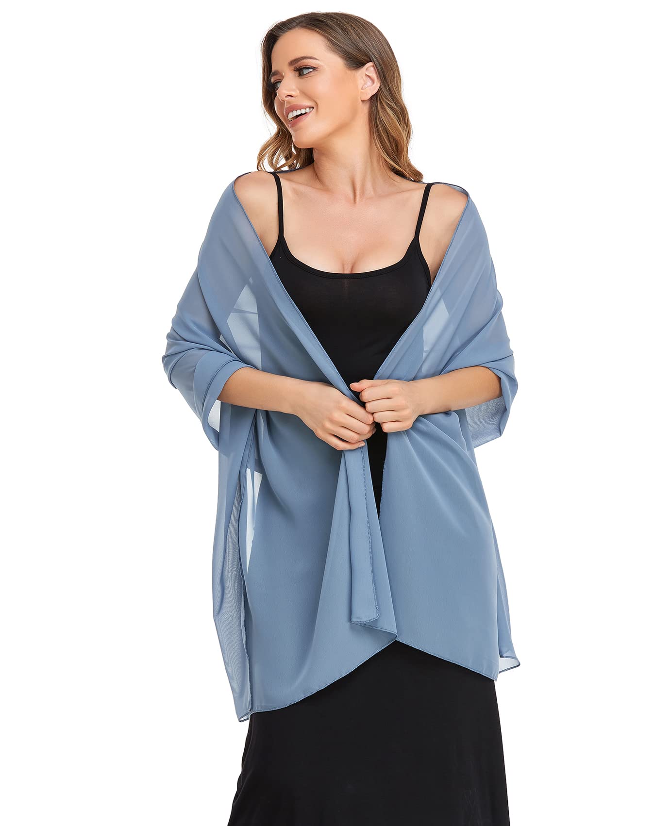 Elegant Soft Silky Chiffon Shawls & Wraps for Women - Sheer Bridal Scarf for Wedding, Evening Dresses & Special Occasions