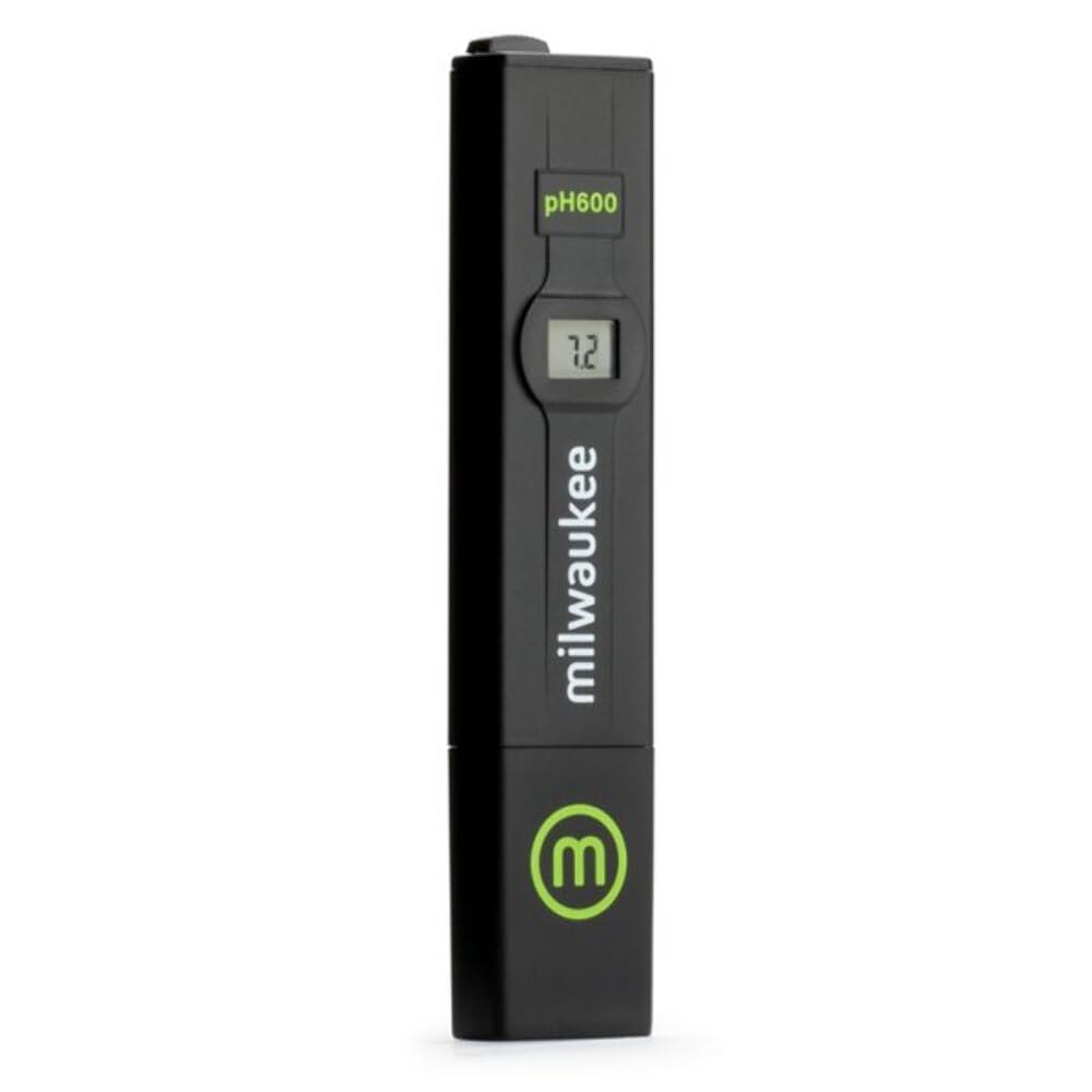 Milwaukee pH600 AQ Digital Water pH Meter - High Accuracy pH Tester for Aquariums, Pools, Hydroponics & Drinking Water - Perfect for Home, Lab & Outdoor Use