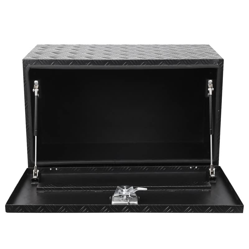 GARVEE 30 Inch Heavy Duty Aluminum Pickup Truck Toolbox with Diamond Plate - Durable Storage for Truck Accessories, Tools & Equipment (Fits Most Pickup Trucks)