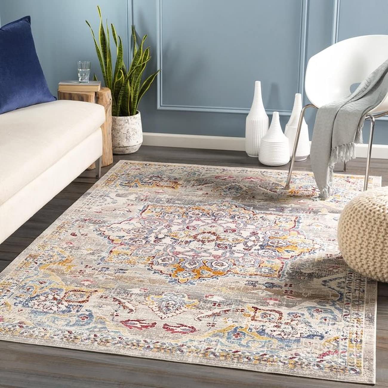 Mark&Day Traditional White 8x10 Area Rug - Soft Plush Carpet for Living Room, Bedroom, Kitchen & Dining Room | 7'10