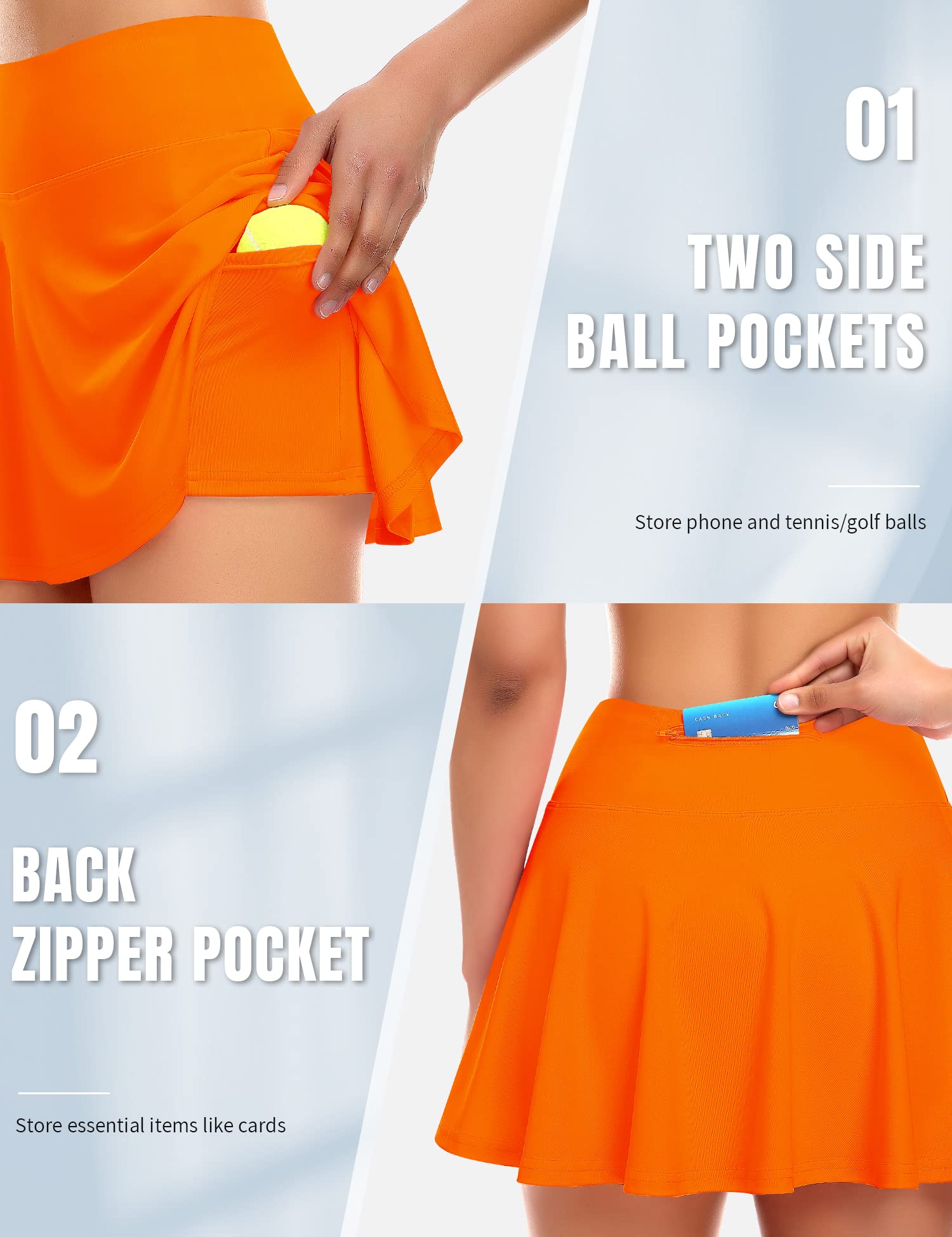 Women's High Waisted Pleated Tennis Skirt - Athletic Golf Skorts with 4 Pockets for Workout & Casual Wear | Perfect for Tennis, Golf, Gym & Everyday Fashion