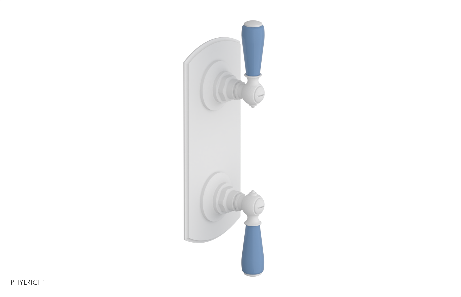 Jamestown Thermostatic Shower Valve with Volume Control & Diverter - Light Blue Accented Bathroom Fixture for Modern Home Renovation & Spa-Like Shower Experience