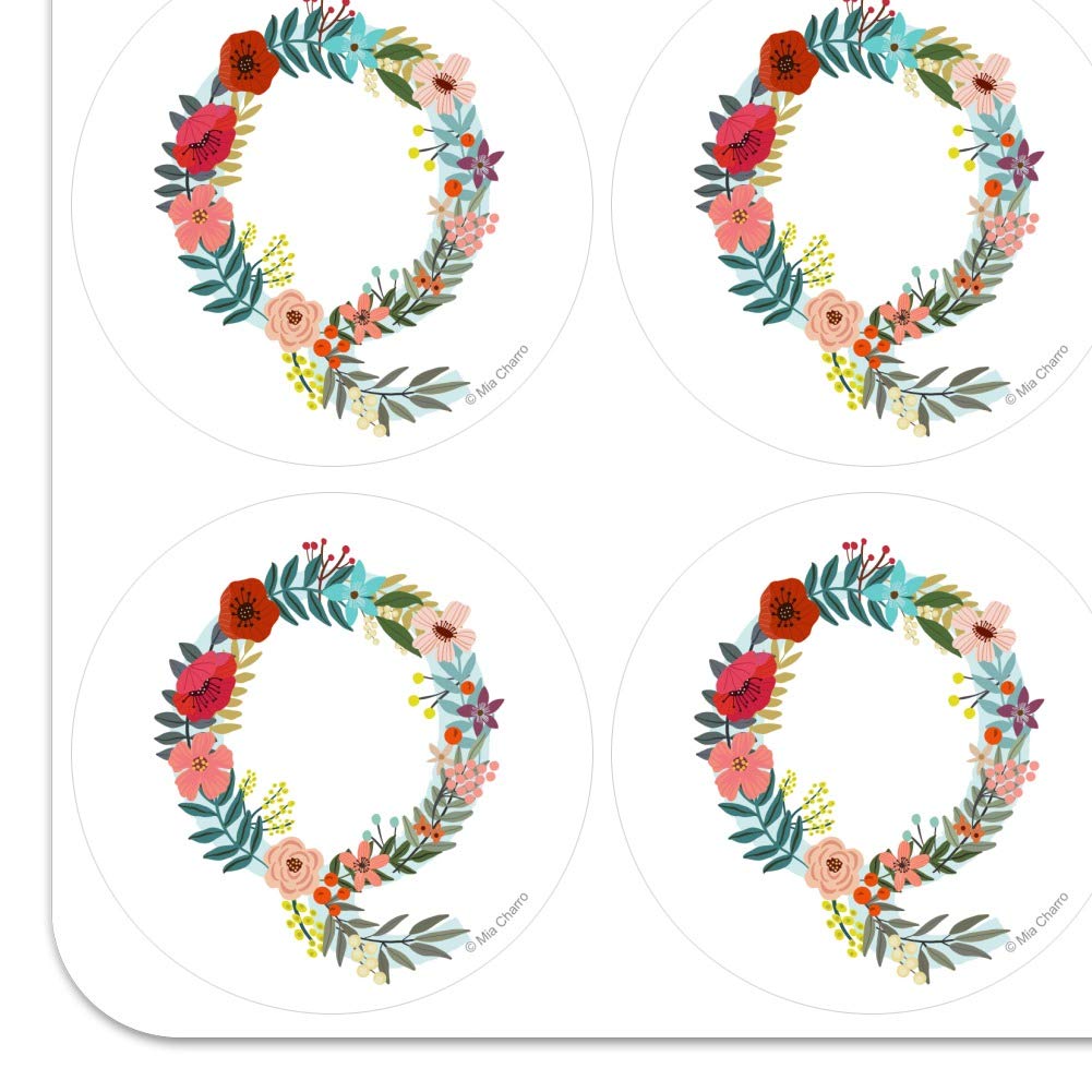 Floral Monogram Letter Q Stickers for Planners, Calendars, Scrapbooking & DIY Crafts - Perfect for Bullet Journals, Scrapbook Pages, and Handmade Greeting Cards