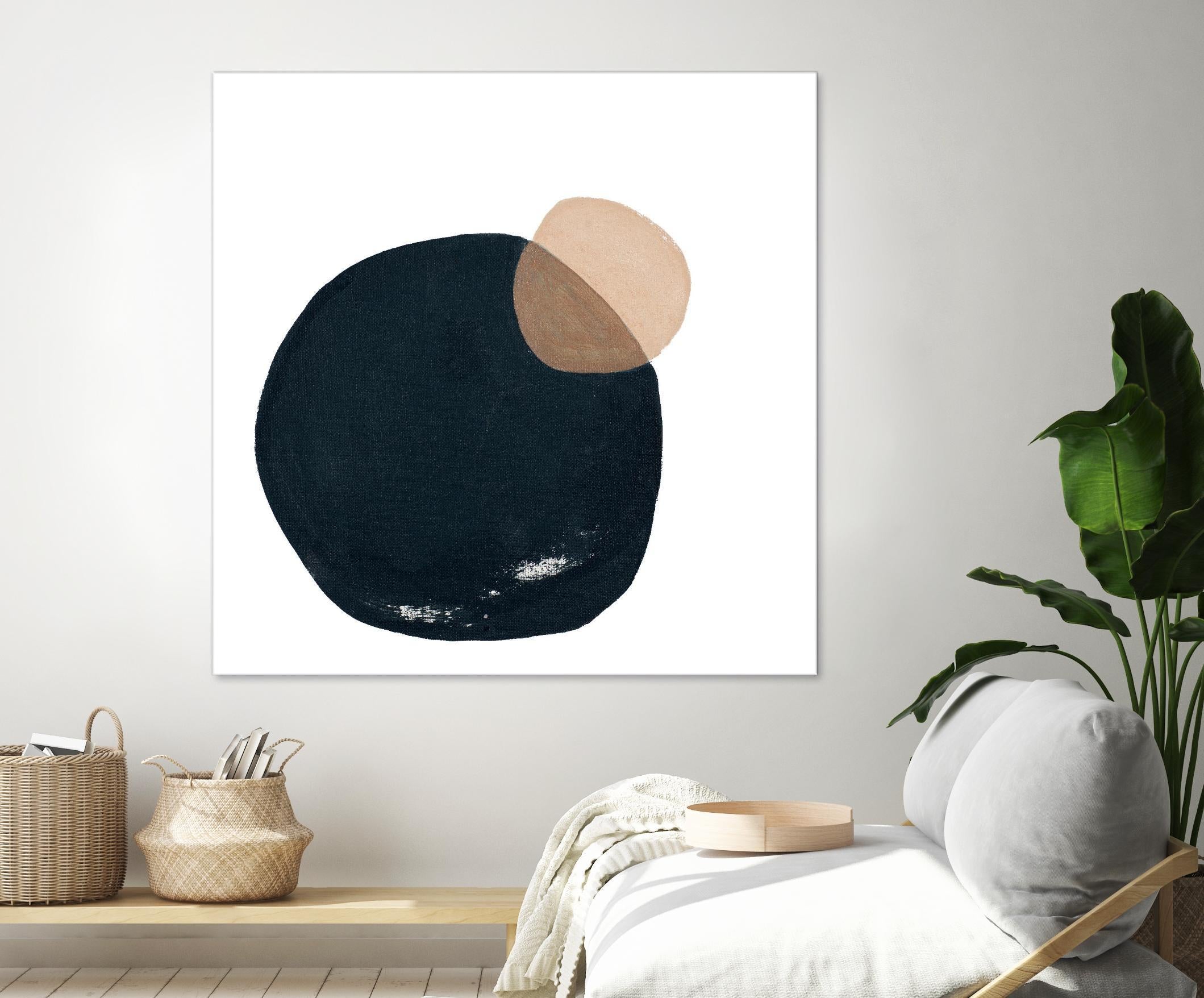 Abstract Circular Wall Art - Modern Geometric Canvas Painting for Home & Office Decor | Perfect for Living Room, Bedroom, or Workspace
