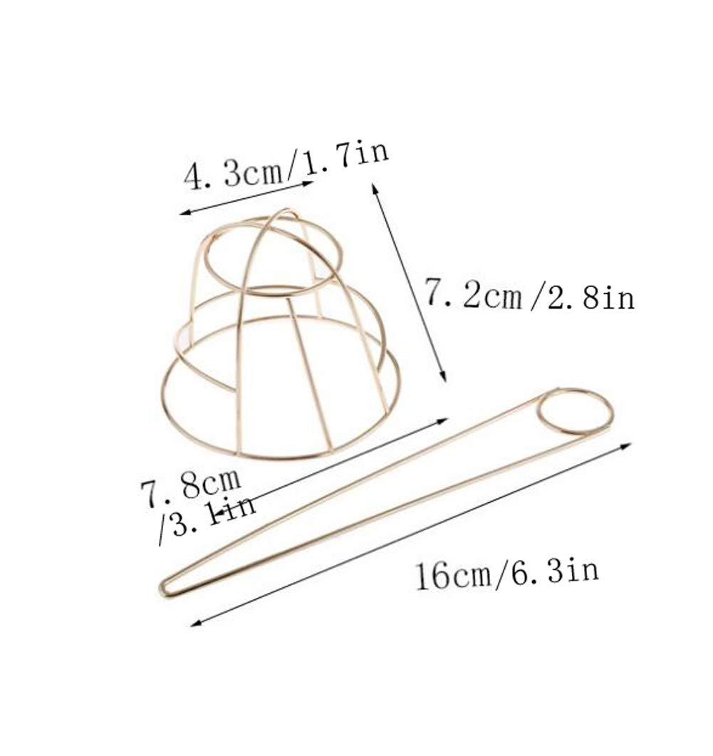 French Hair Bun Cover Cap Holder - Creative Hair Cuff, Stick & Pin - Bowl-Shaped Hollow Hair Clip for Women's Updo (Silver) | Perfect for Weddings, Parties & Everyday Elegant Styles