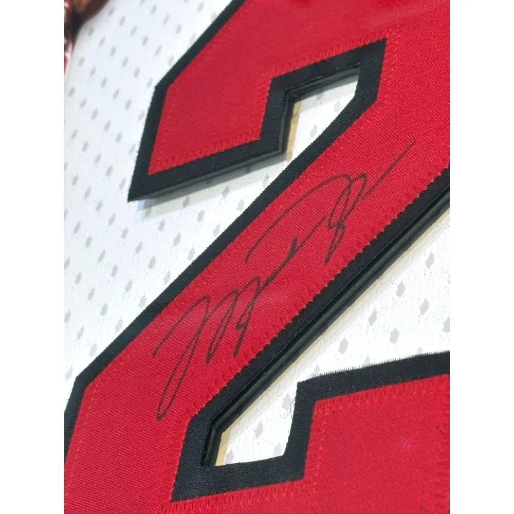 Authentic Michael Jordan Signed Jersey Framed Photo Collage - UDA Certified Bulls & Wizards Memorabilia with COA | Perfect for Sports Collectors, Man Cave Decor & Basketball Fan Gifts