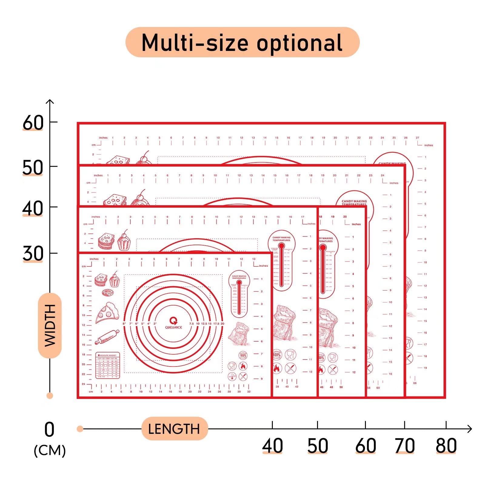 Non-Stick Silicone Baking Mat with Measurement Marks - 20