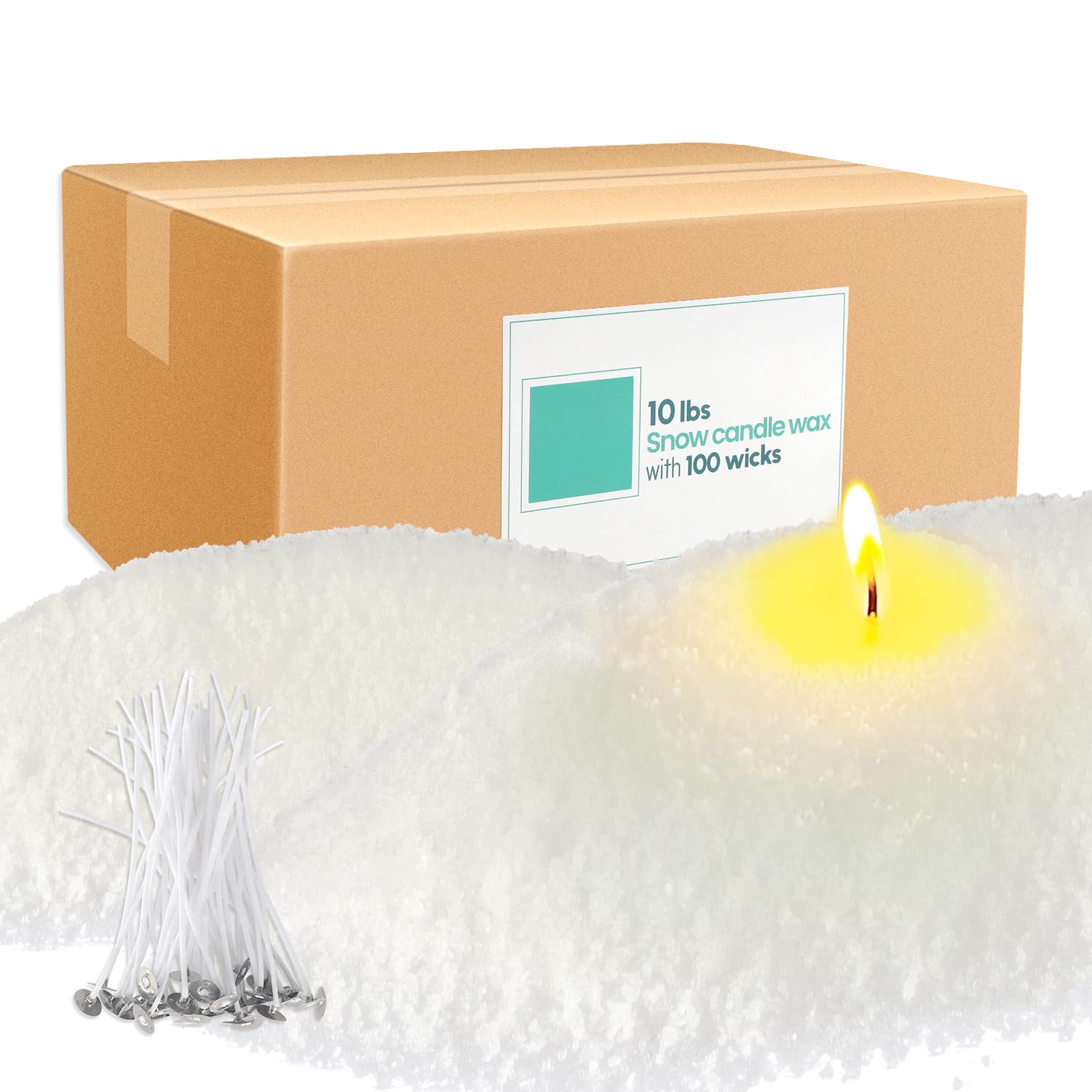 ECLHTLNY 10LB DIY Pearl Snow Candle Making Powder for Soy Wax Candles - Natural High-Quality Candle Supplies with Long Burn Time - Perfect for Home Decor, Wedding Centerpieces & Relaxation