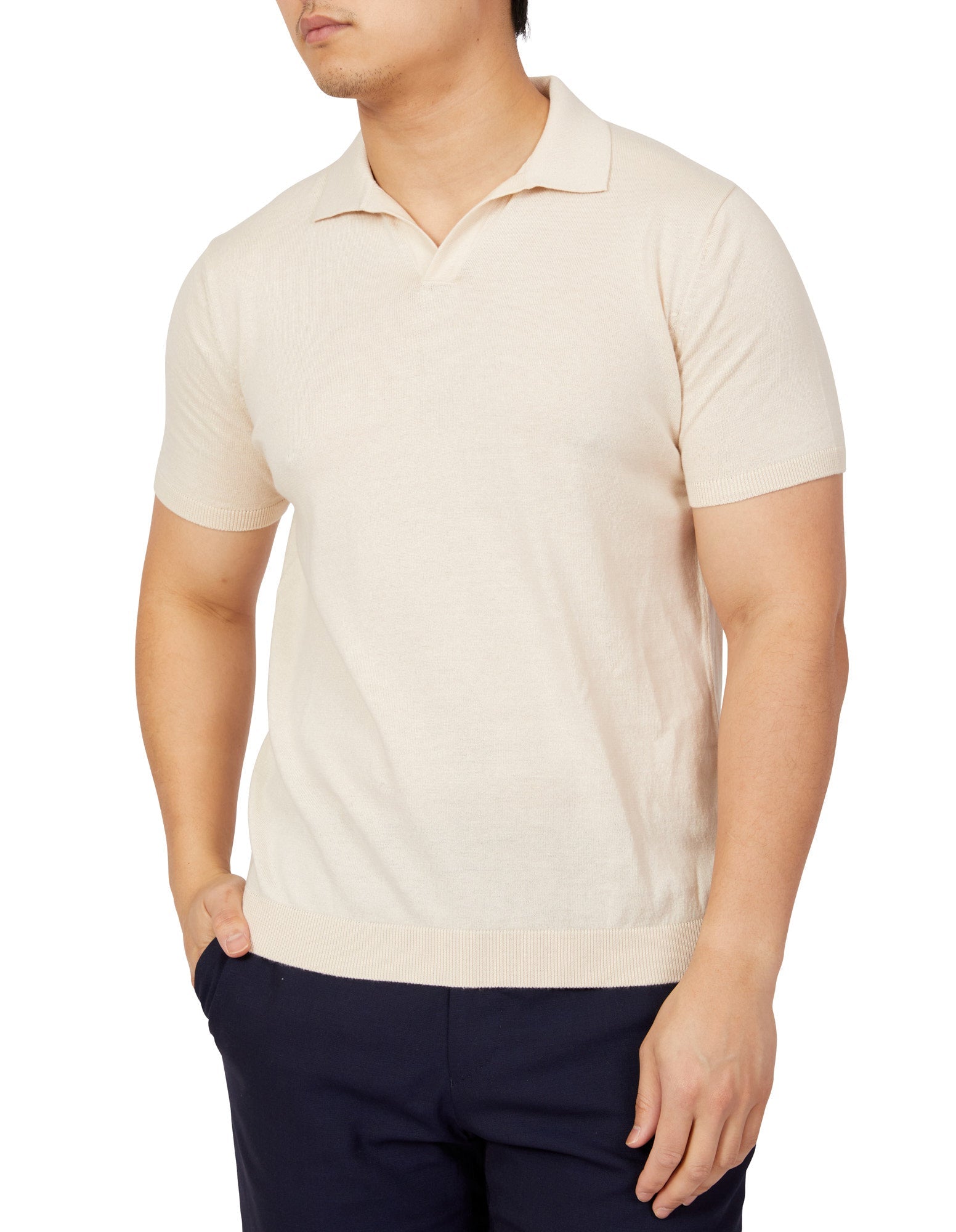 Beaucaire Ultra Fine Cotton Buttonless Polo Shirt for Men - Comfortable & Breathable Casual Wear - Perfect for Office, Golf & Everyday Outfits
