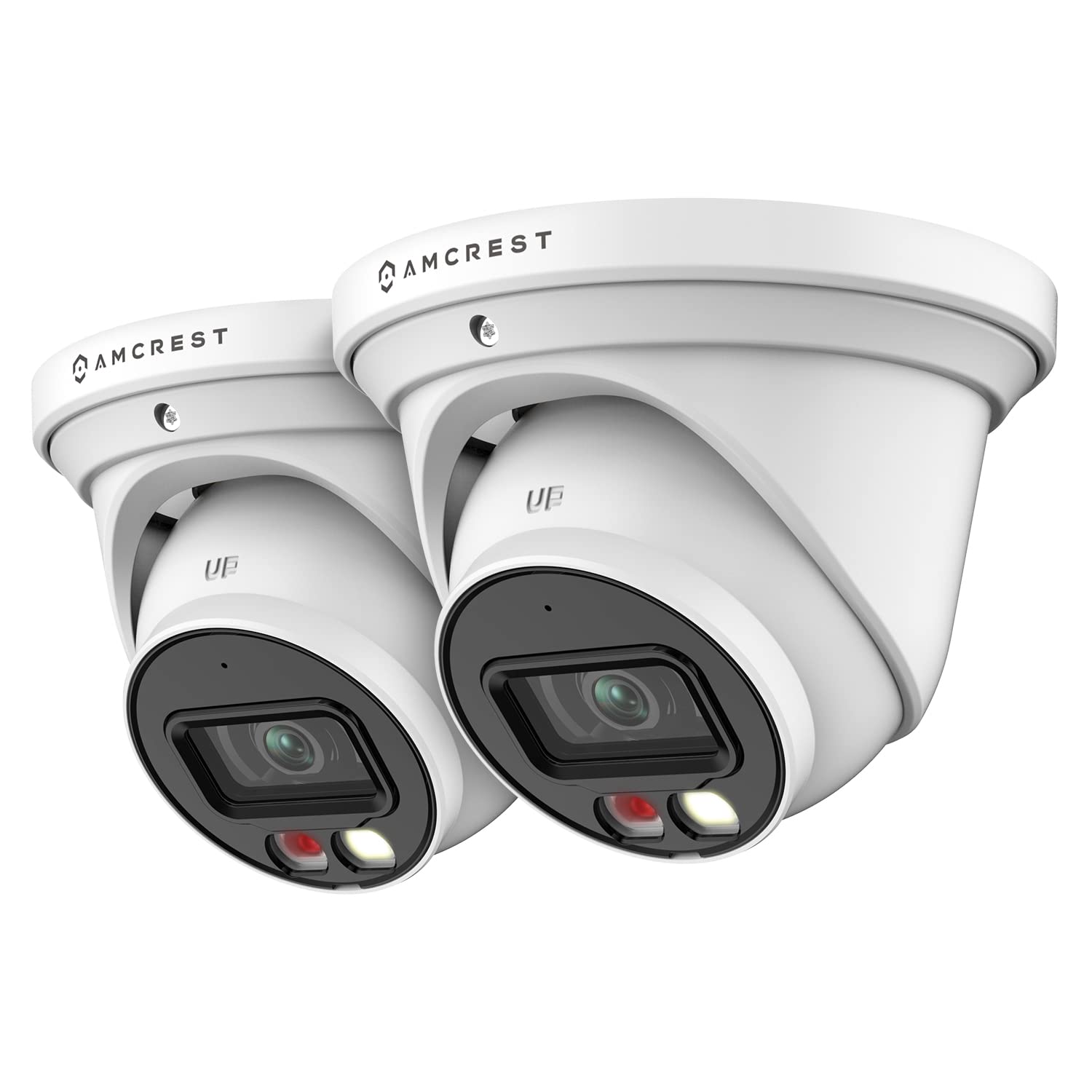 Amcrest 2-Pack AI Turret IP PoE Security Camera - 5MP Outdoor Surveillance with 49ft Night Vision, Built-in Mic, Human/Vehicle Detection, 129° FOV - Ideal for Home Security, Business Monitoring & Property Protection (Model: IP5M-T1277EW-AI)