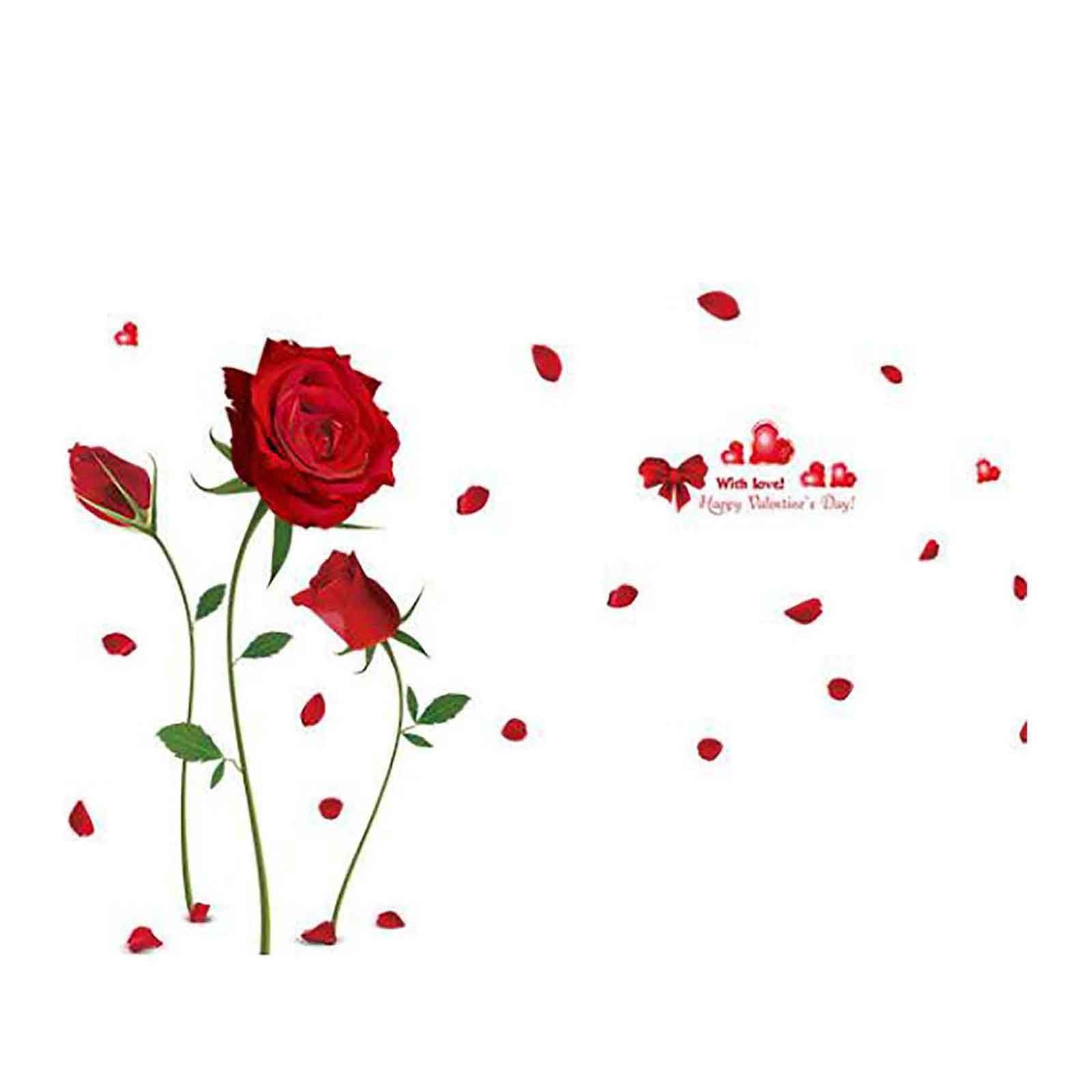 COOH Removable Rose Wall Stickers - Self-Adhesive Vinyl Wall Decals for Home Decor, Bedroom, Living Room (Multicolor, One Size) - Perfect for DIY Wall Art, Nursery, Office & Party Backgrounds