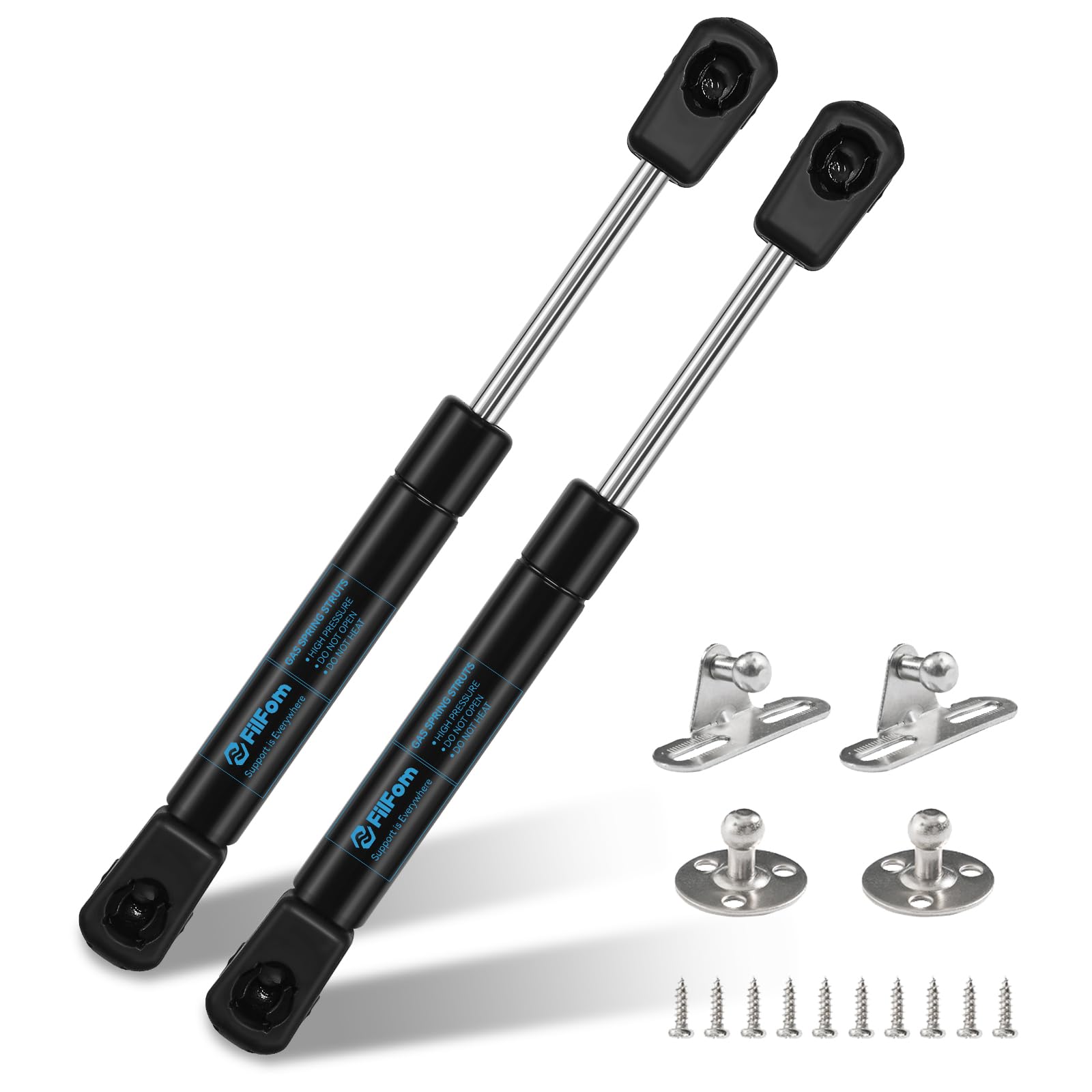 7.5 Inch Gas Struts 25Lb/111N Force - Heavy Duty Spring Lift Support for RV Cabinets, Truck Toolboxes, Boat Hatches & Storage Deck (Set of 2) | Durable Replacement for Sentry Safe, Toy Box & Cabinet Doors