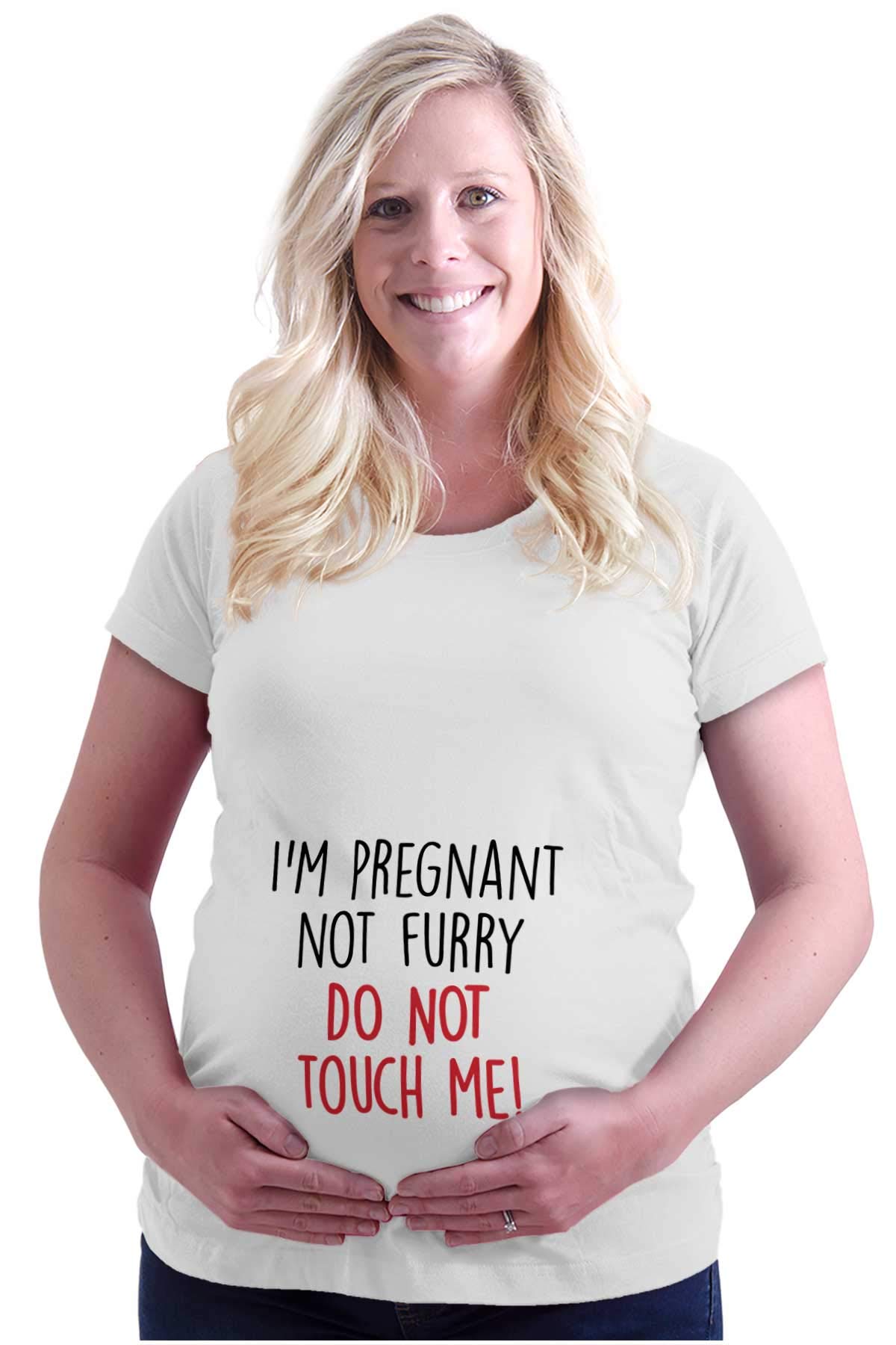 Women's Maternity T-Shirt - Funny Pregnancy Tee with 'Don't Touch Me' Print - Comfortable Cotton Shirt for Expecting Moms | Perfect for Baby Showers, Maternity Photos & Everyday Wear