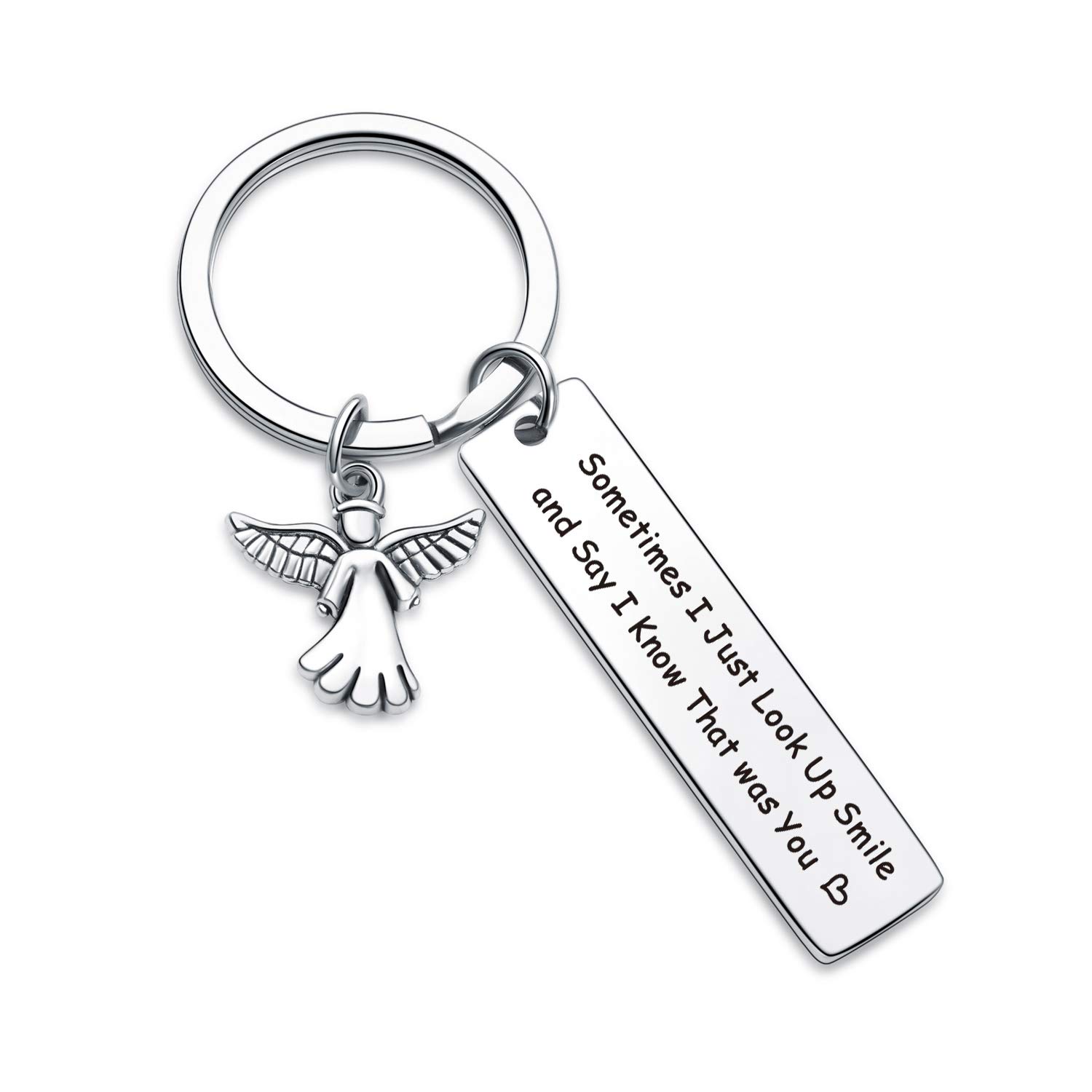 In Memory of Dad & Mom - Memorial Keychain for Loss of Loved Ones, Sympathy Bereavement Gift, Keepsake Jewelry for Grieving - Perfect for Funerals, Memorial Services & Comforting Loved Ones