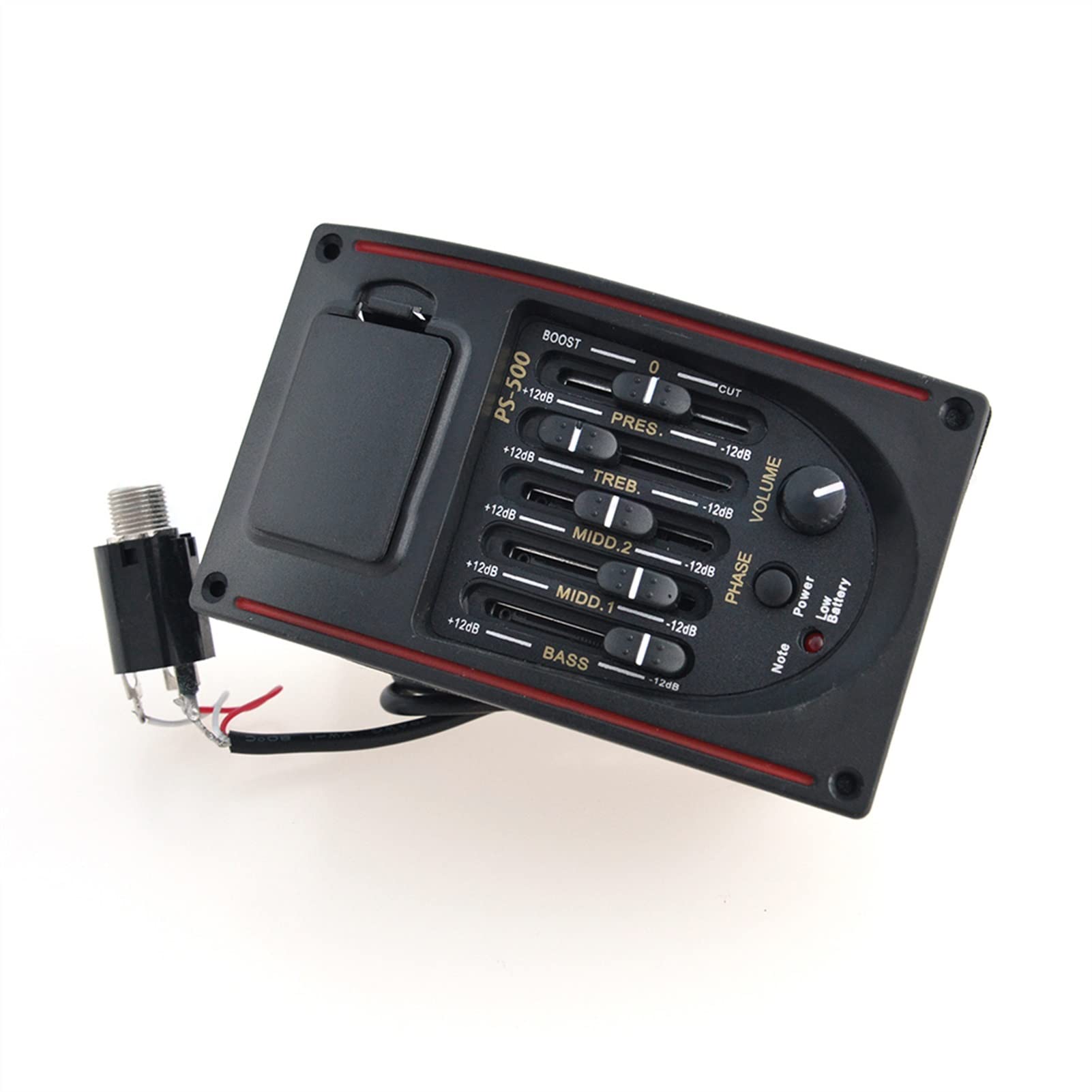 5 Band Piezo Pickup Tuner EQ Preamp for Acoustic Guitar - Professional Equalizer & Guitar Pickup System - Perfect for Live Performances & Studio Recording