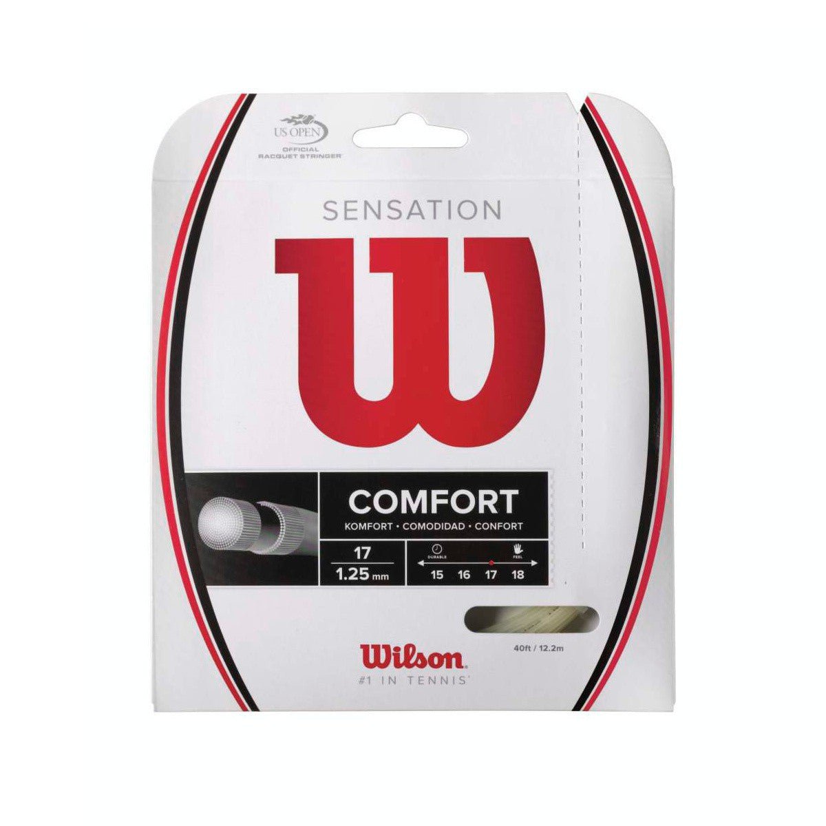 Wilson Sensation 17 Tennis String Set - Premium Synthetic Gut Strings for Power & Comfort | Perfect for Recreational & Competitive Players | Use for Tennis Racket Restringing & Performance Enhancement