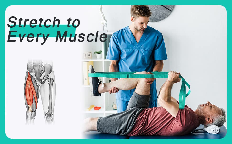 Premium Non-Elastic Yoga Stretching Strap with 10 Loops - Physical Therapy & Home Workout Equipment for Pilates, Gymnastics & Flexibility Training | Ideal for Men & Women | Perfect for Yoga Studios, Home Gym & Rehabilitation Centers