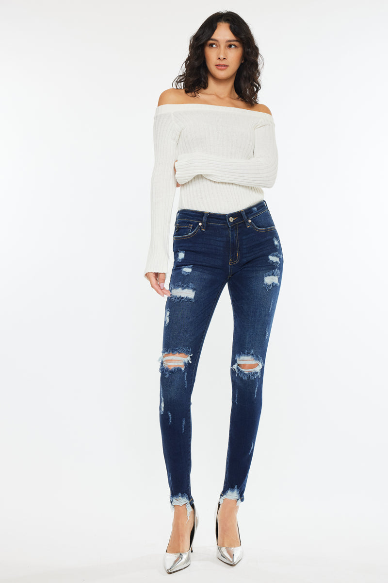 Cora Mid Rise Super Skinny Jeans for Women - Stretch Denim Pants, High Waist Slim Fit Jeans - Perfect for Casual Wear, Office & Night Out