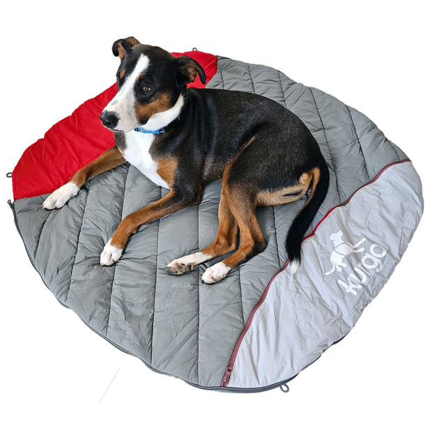 Kurgo® Pup Sack Dog Bed - Soft & Cozy Gray Sleeping Bag for Small to Medium Dogs - Perfect for Travel, Camping & Indoor Use