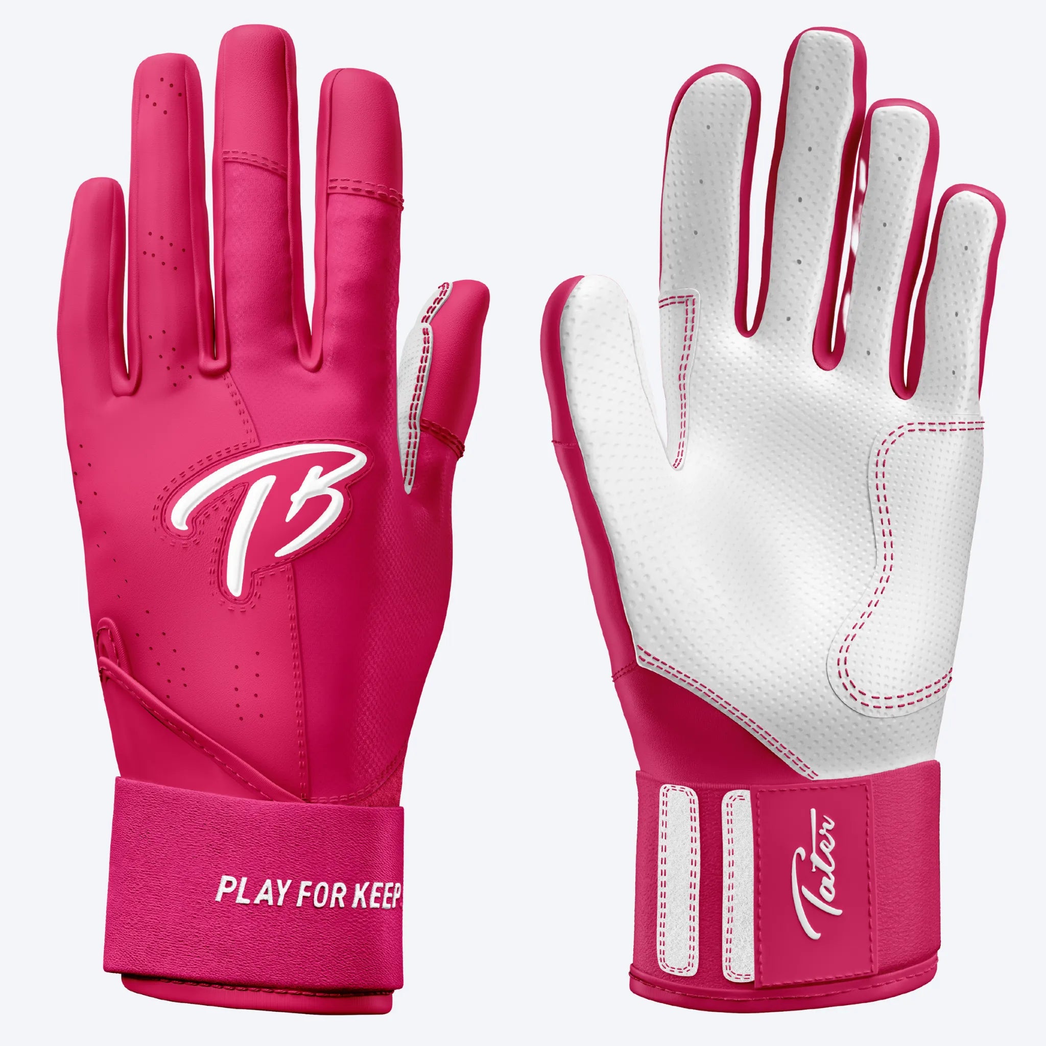 Long Cuff Batting Gloves for Baseball & Softball - Bubblegum Pink | Durable Grip & Wrist Support | Perfect for Training, Games & Outdoor Sports