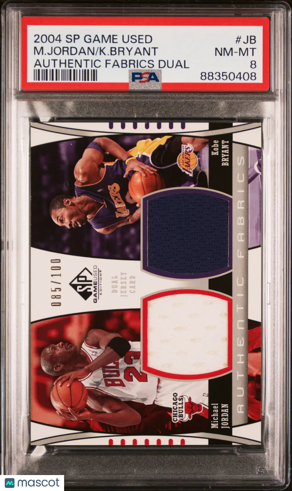 2004 Upper Deck SP Game Used Authentic Dual Fabrics Kobe Bryant & Michael Jordan PSA 8 /100 - Rare Basketball Memorabilia for Collectors & Fans