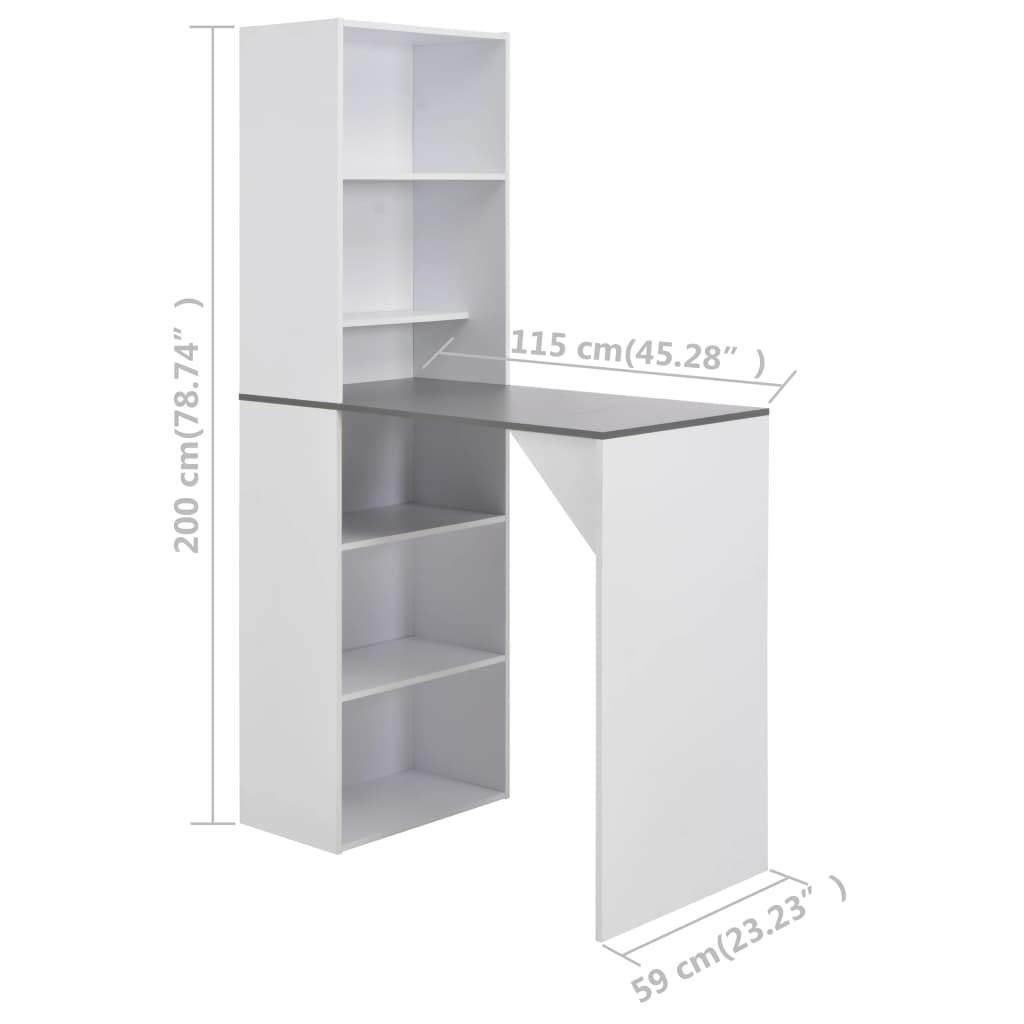 FAMIROSA Rectangle Pub Table with Cabinet - 45.28x23.23x78.74 Inches, Large Storage Cabinet, Breakfast Table, Computer Desk, Bookcase, Bookshelf for Cafe, Bar, Dining Room, Kitchen, Living Room, Office, Study, and Small Spaces