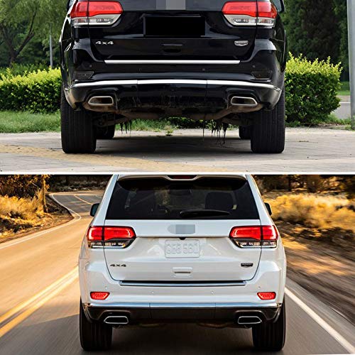 Smoked LED Rear Bumper Reflectors & Tail Lights Kit - Compatible with 2011-2023 Jeep Grand Cherokee WK2, Compass & Dodge Journey - Durable Fog/Brake Lights for Enhanced Night Driving Safety & Style