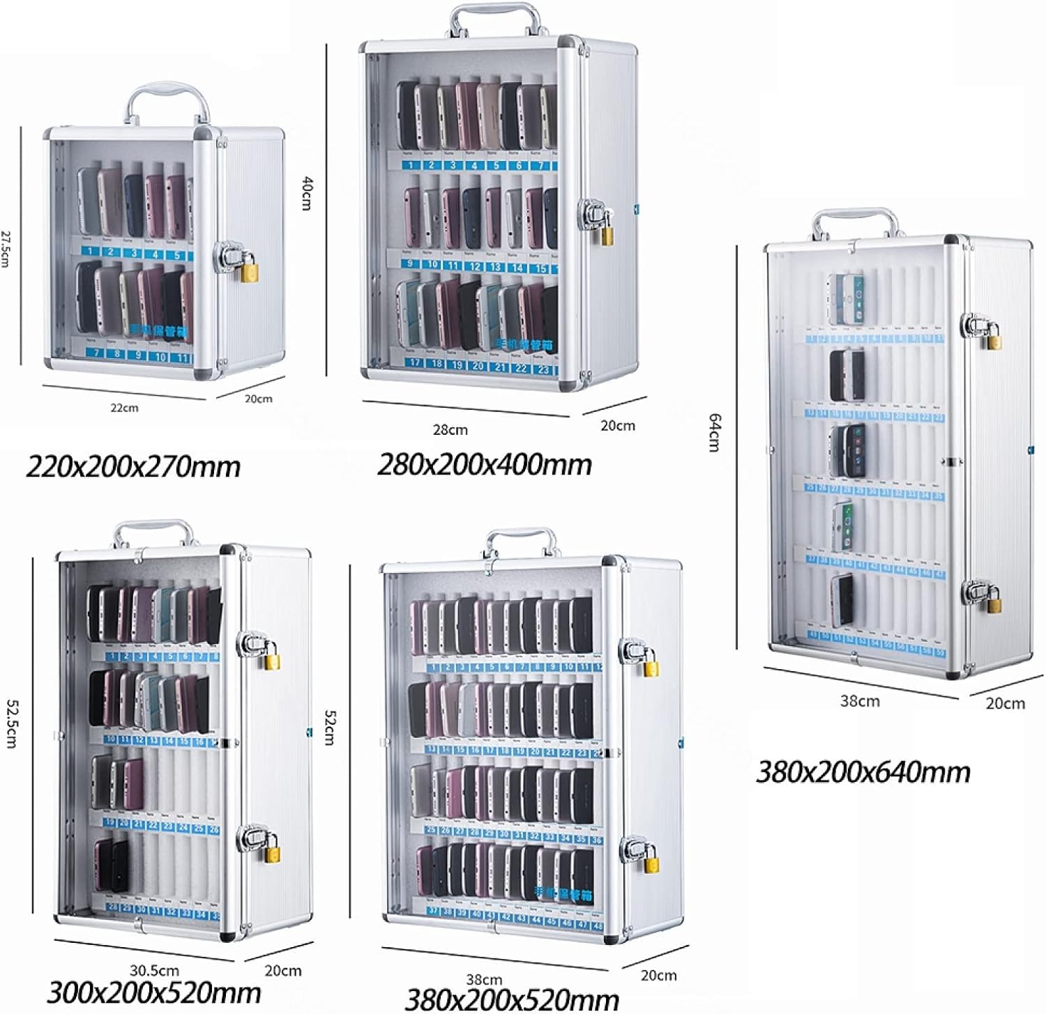 Lockable Transparent Mobile Phone Storage Box - 12 Slots Portable Hand Carry Design for Classroom, Office & Gym - Secure Your Devices During Meetings, Workouts & Study Sessions