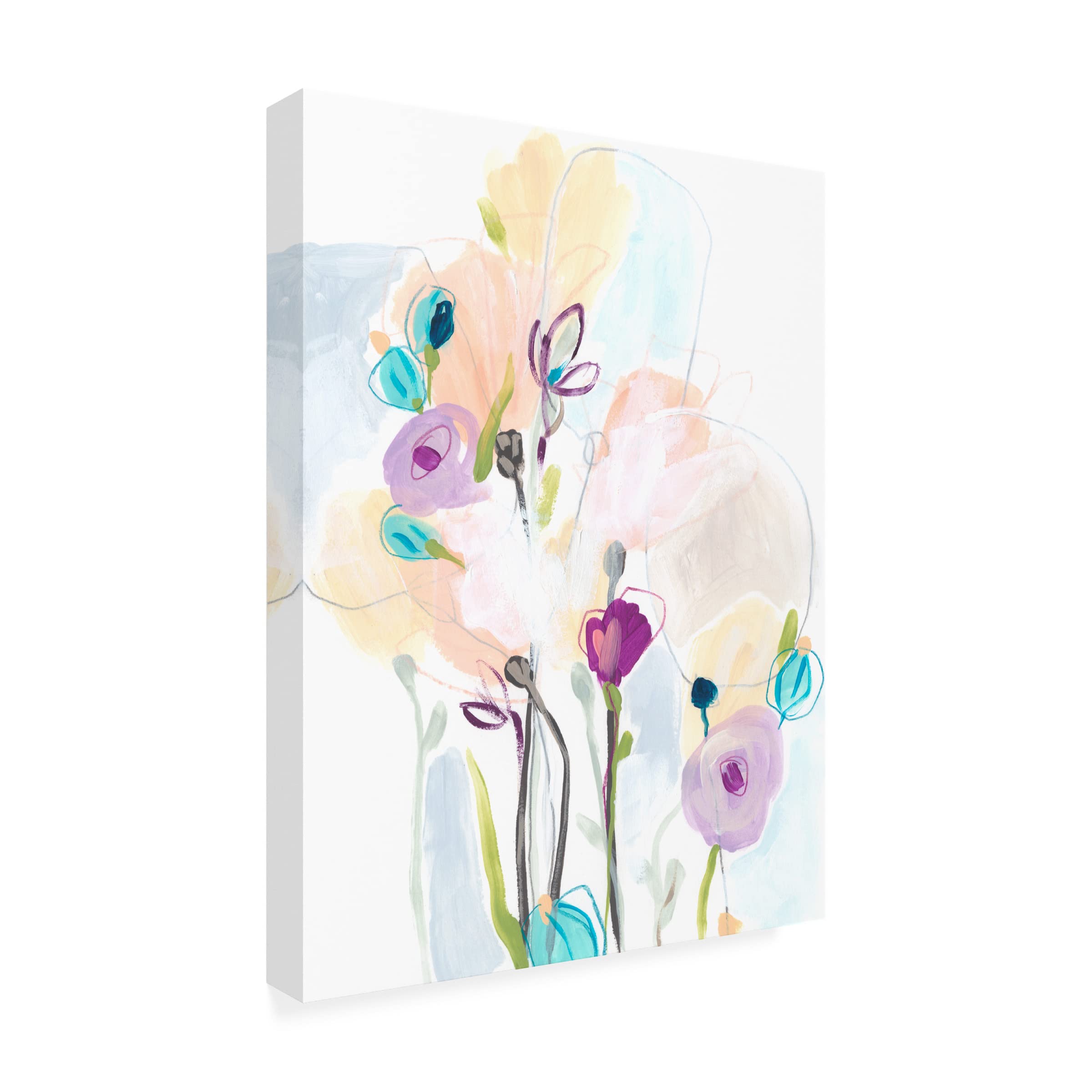 Trademark Fine Art 'Scattershot Garden II' Canvas Wall Art Print by June Erica Vess - Vibrant Floral Home Decor for Living Room, Bedroom & Office