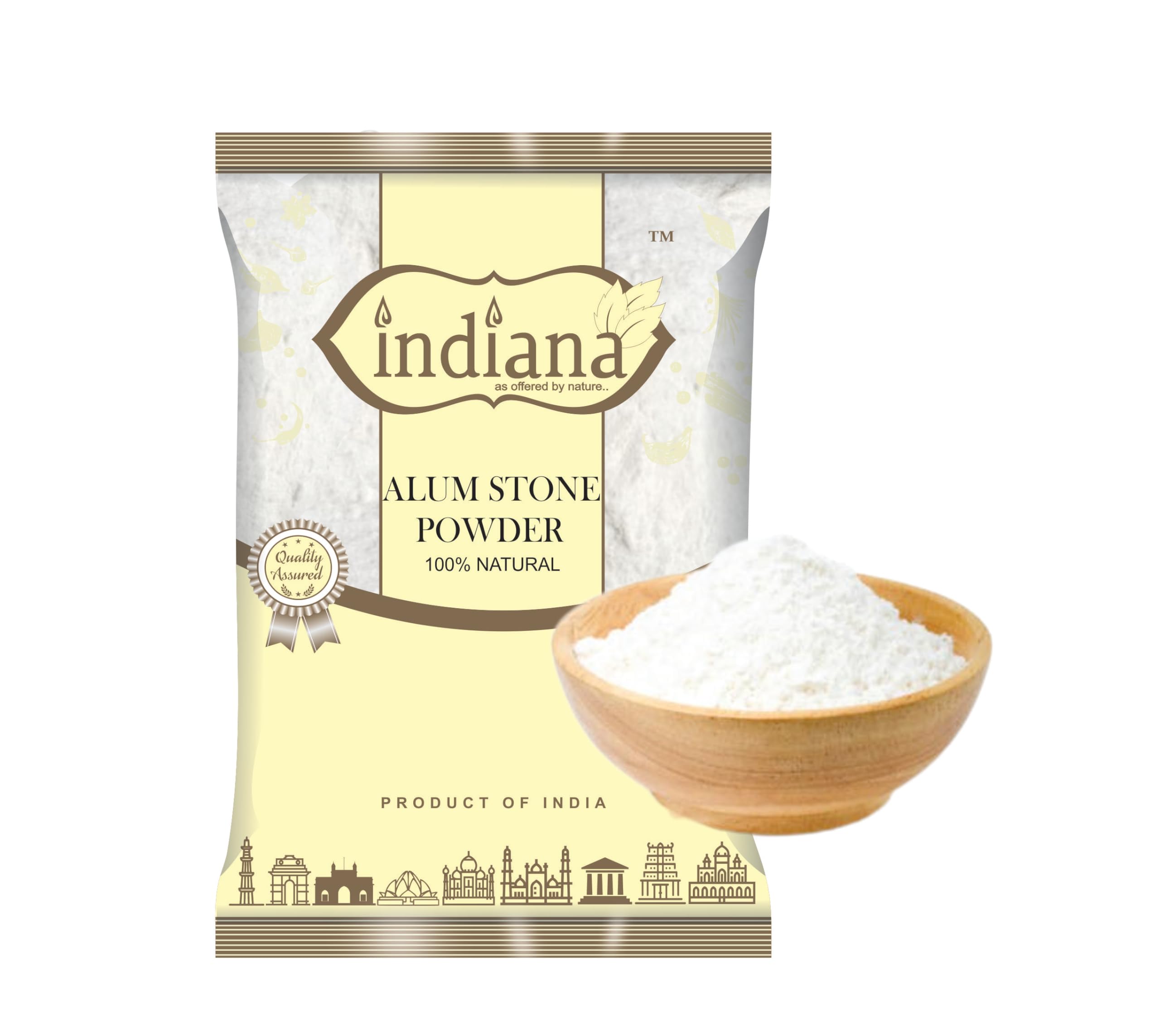 Pure Indiana Fitkari Alum Powder 400g (Phitkari) - Natural Alum for Skin Care, Shaving, Teeth Whitening, Water Purification & Vaastu - Perfect for Beauty, Home & Gardening Use