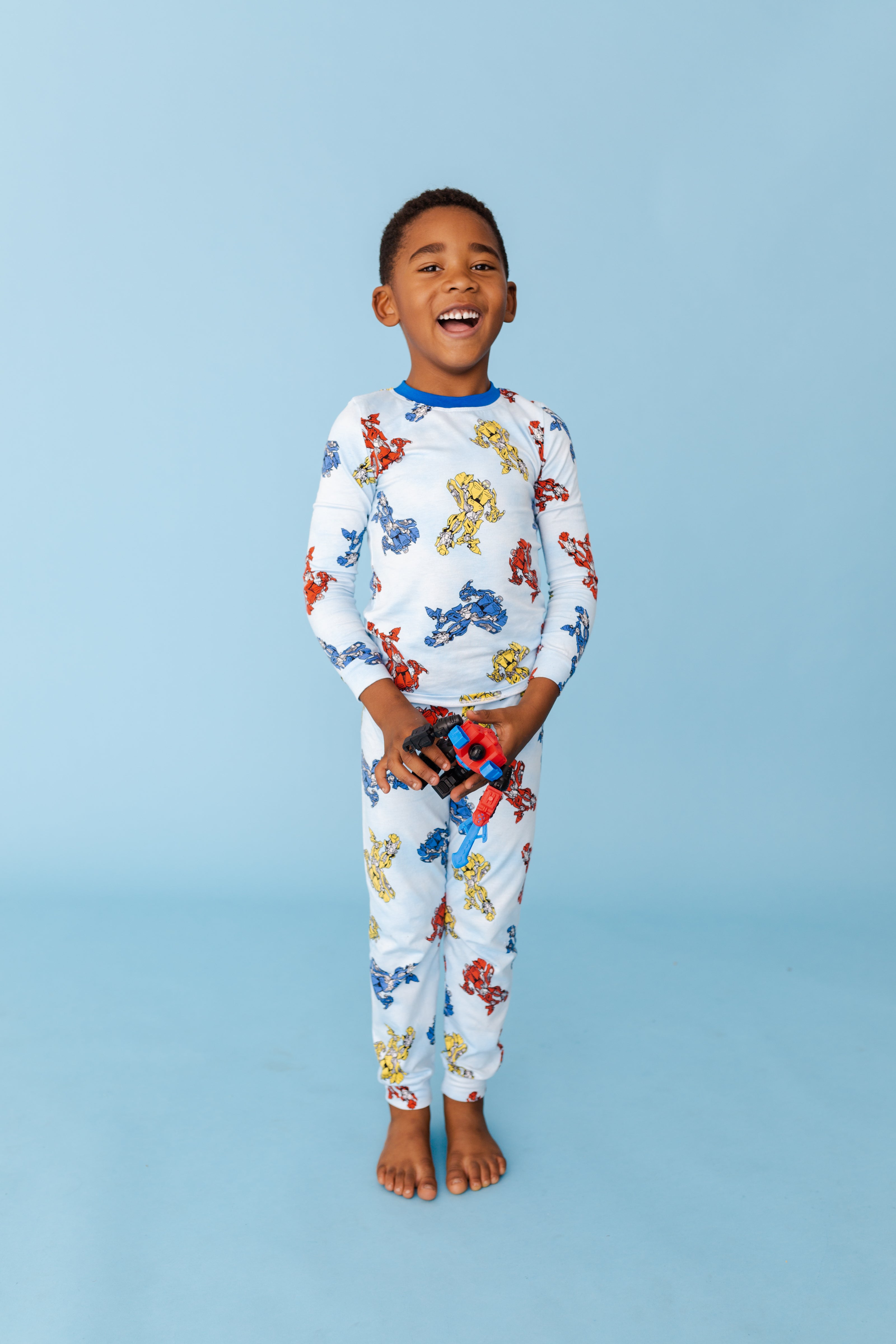 Robots Crew Long Sleeve Set for Kids - Cute Robot Print Matching Outfits | Perfect for School, Playdates & Family Photos