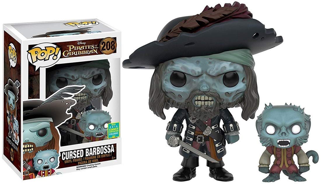 Funko POP Disney Pirates of The Caribbean Ghost Barbossa Action Figure - 2016 Summer Convention Exclusive Collectible Toy for Disney Fans & Movie Lovers | Perfect for Display, Gifts, and Pop Culture Collections