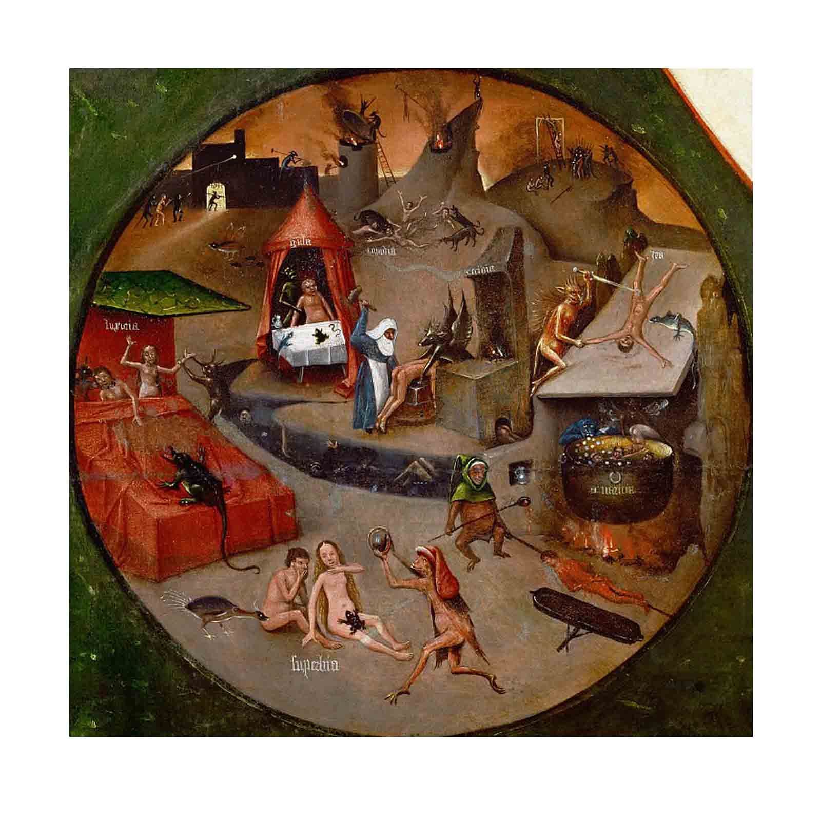 Hieronymus Bosch Hell World Famous Painting Reproduction - Premium Canvas Wall Art for Home & Office Decor (55x55cm/22x22in, Unframed) - Perfect for Living Room, Bedroom & Study Room Decorations
