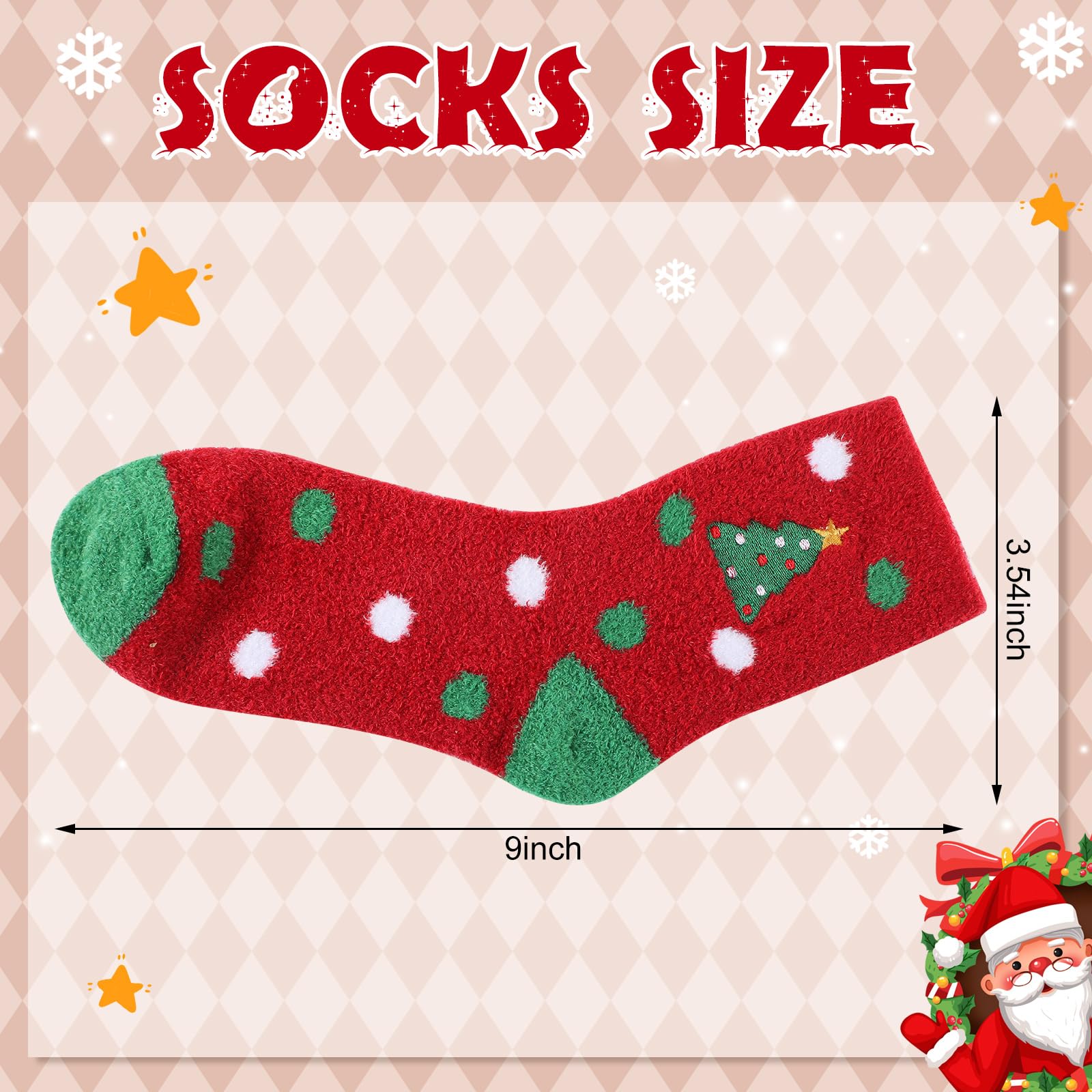 Aloe Vera Infused Moisturizing Christmas Socks - 3 Pairs Ultra Soft Fuzzy Holiday Socks with Colorful Patterns for Women & Men - Perfect for Spa, Gift Giving & Winter Foot Care