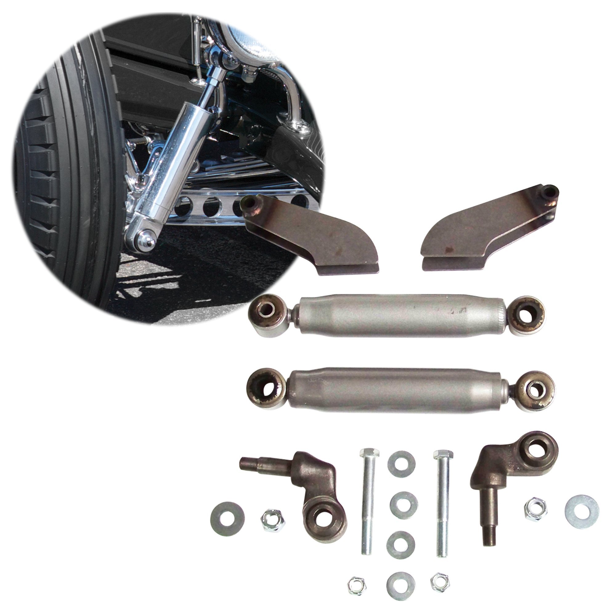 Helix HEXSHKFAB Solid Axle Shock Kit for 28-31 Ford - Chrome Plated Heavy Duty Suspension Upgrade | Perfect for Classic Car Restoration & Off-Road Performance
