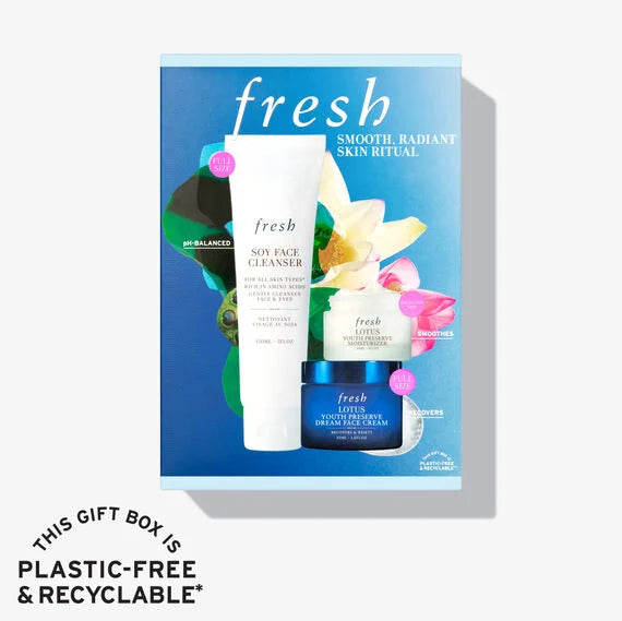 Fresh Smooth Radiant Skin Ritual Set - Organic Skincare Bundle for Glowing Complexion | Perfect for Daily Hydration & Nighttime Routine