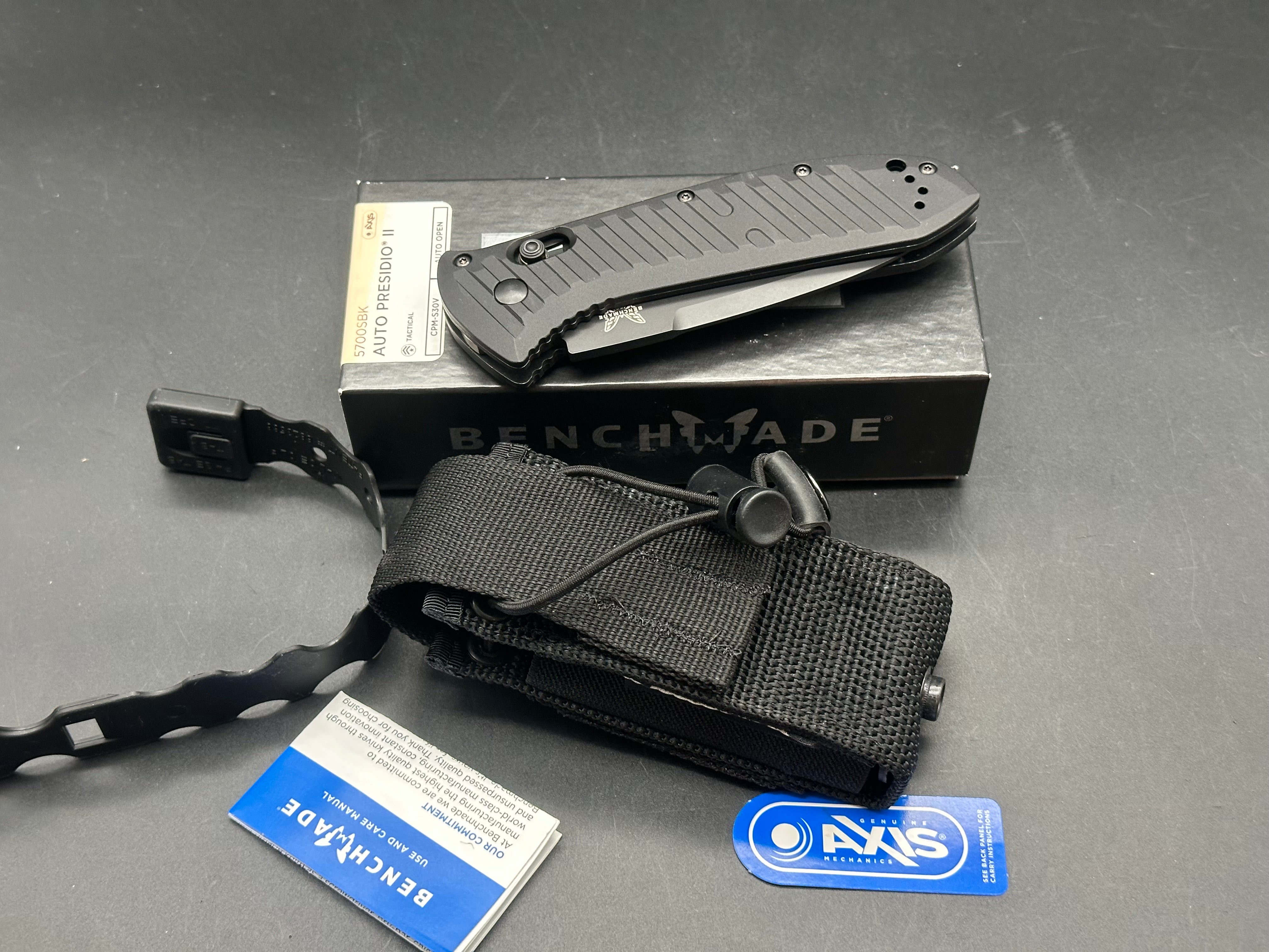 Benchmade 5700SBK Auto Presidio II Automatic Knife - 3.7