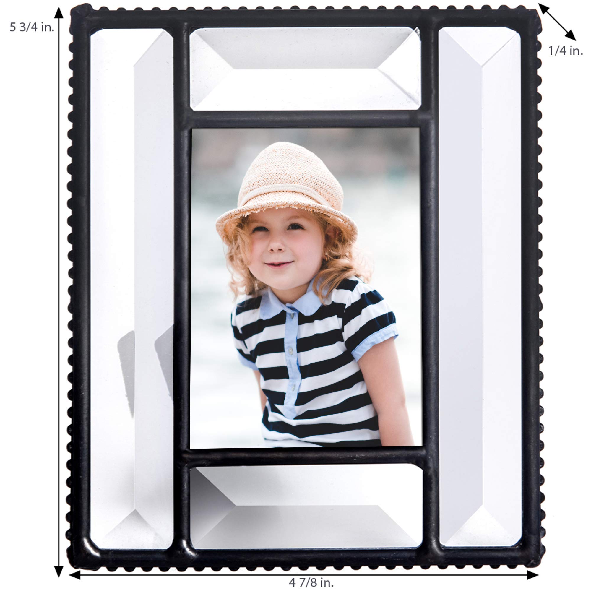 Small Beveled Glass Photo Frame 2.5x3.5 - Perfect for School Pictures & Grandparent Gifts