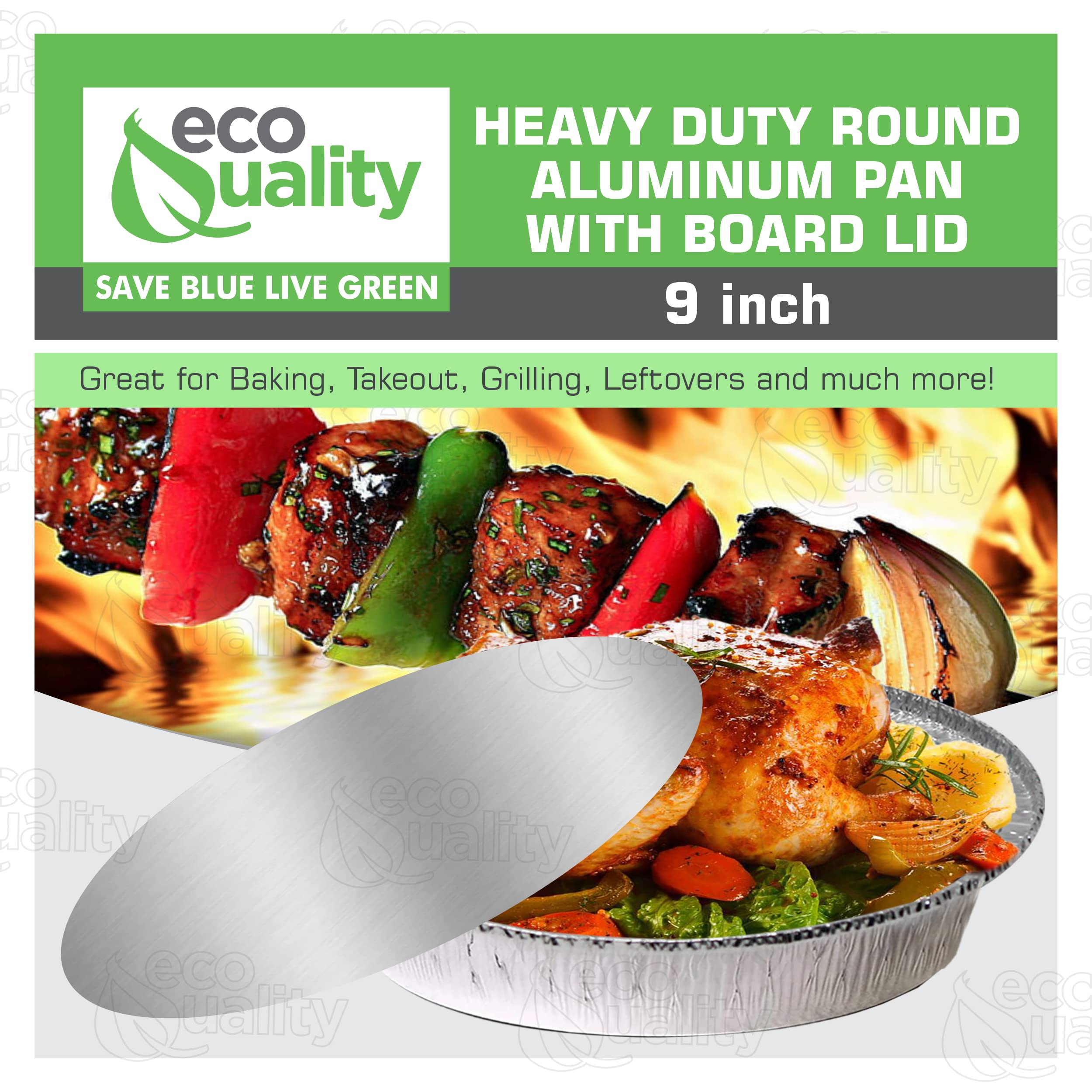 (500 Pack) 9 Inch Disposable Round Aluminum Foil Pans with Lids - Eco-Friendly Baking & Catering Supplies for Restaurants, Parties, Meal Prep & Food Storage - Heavy Duty Takeout Containers for Cooking, Roasting & Leftovers