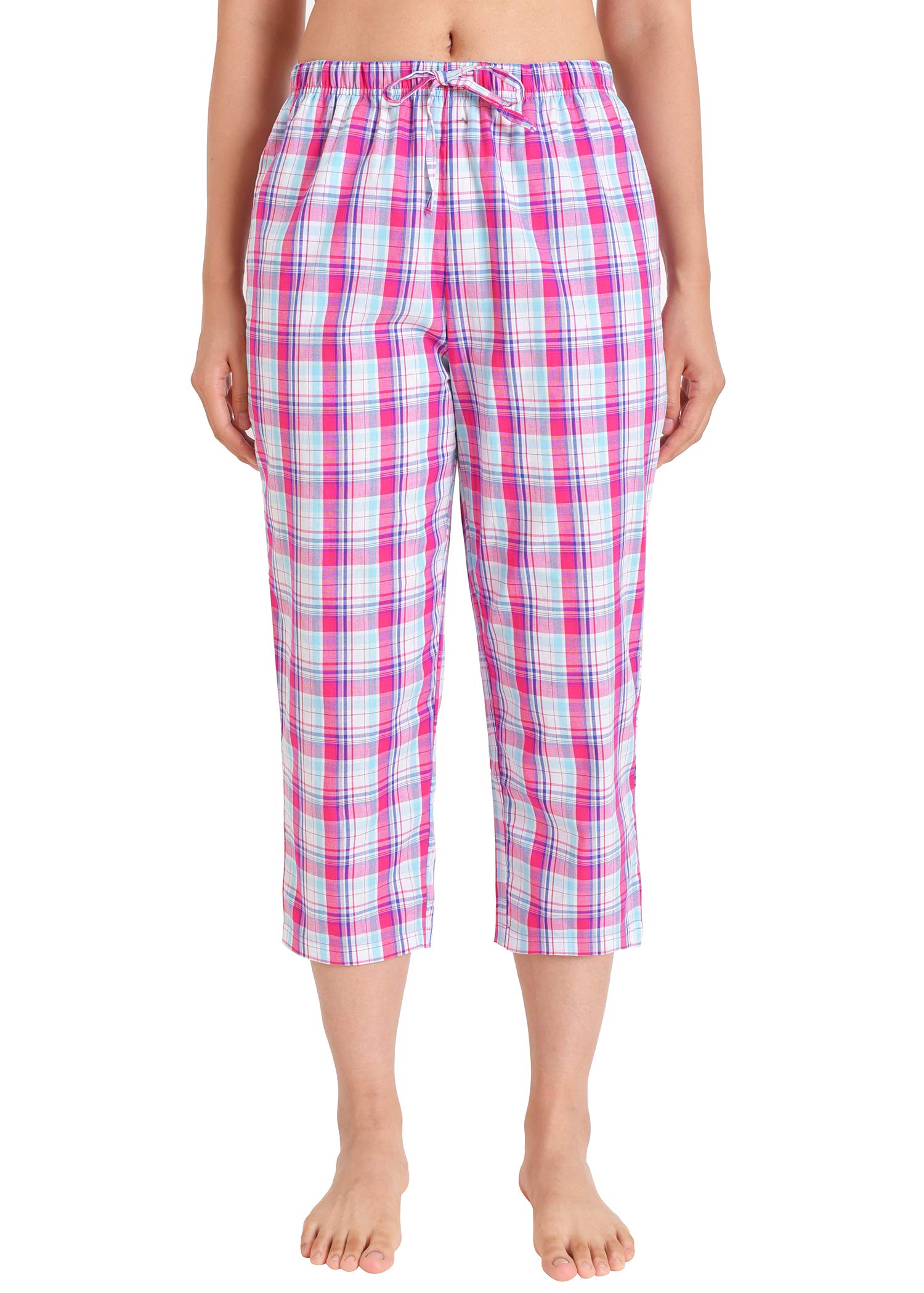 Women's Cotton Capri Pajama Pants with Pockets - Soft Lounge Pants for Sleep, Yoga & Relaxing at Home