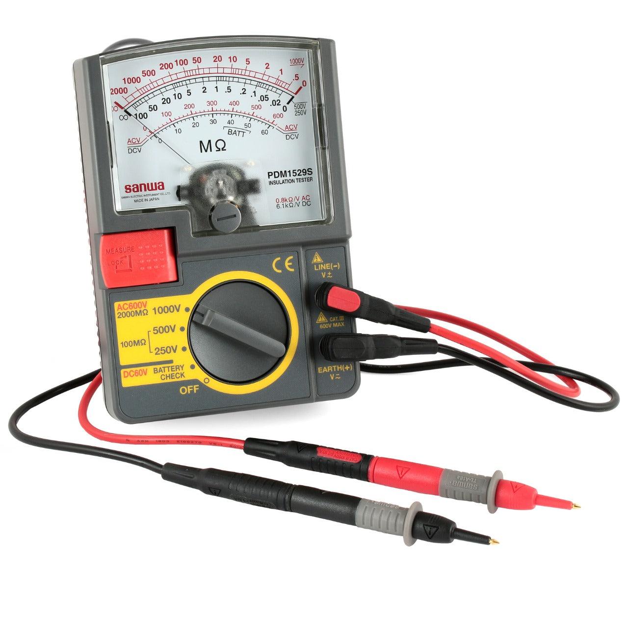 PDM1529S Analog Insulation Tester - 1000V/500V/250V Portable Insulation Resistance Meter for Electrical Equipment Testing | Perfect for Electricians, HVAC Technicians & Industrial Maintenance
