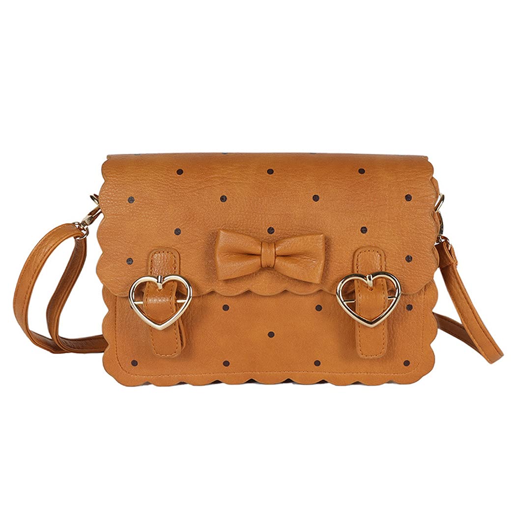 Vensivy Women's Cute Bow Knot Cookie Print Shoulder Bag - Kawaii Messenger Crossbody Purse for Girls | Perfect for School, Travel & Everyday Use