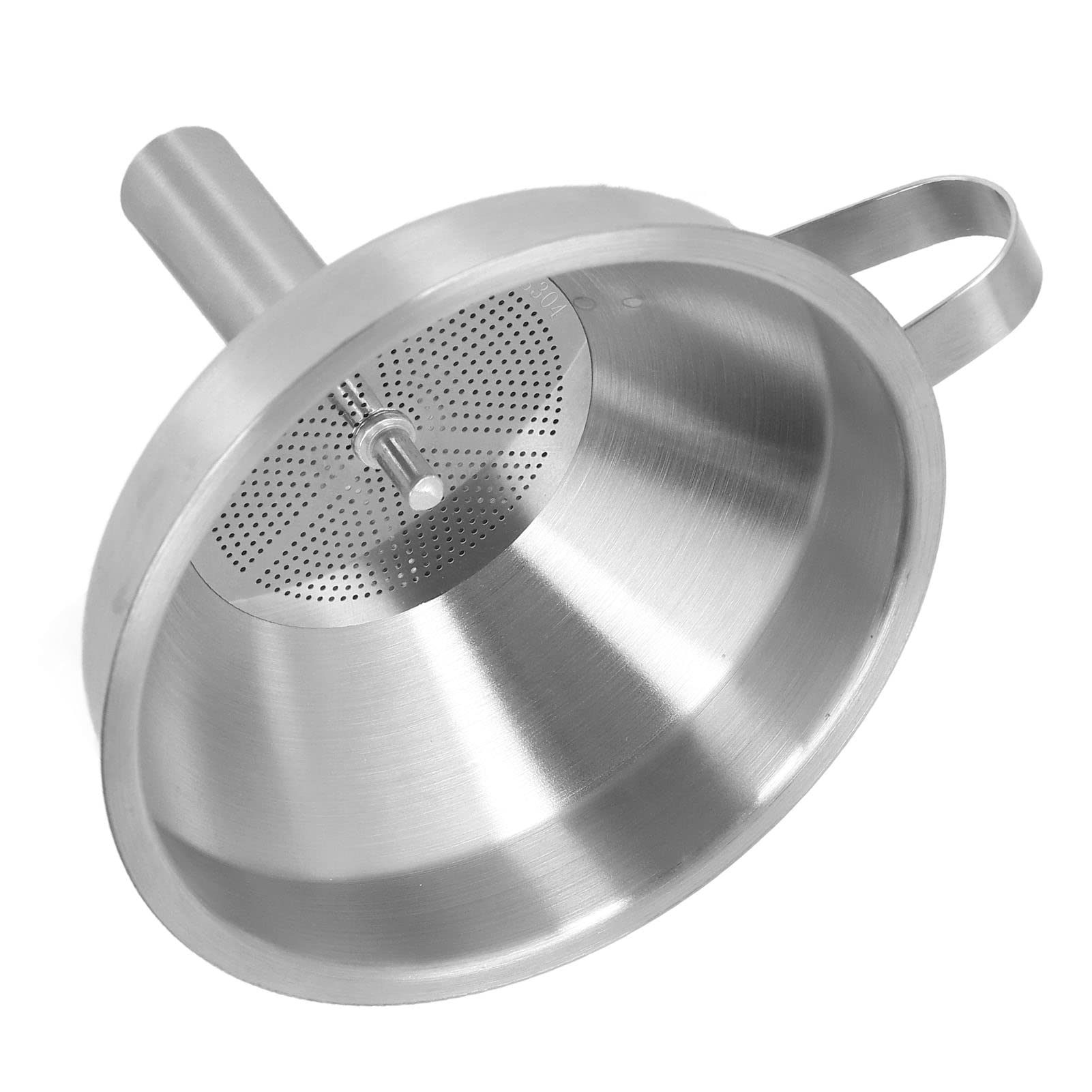 Fafeicy Large Stainless Steel Industrial Funnel with Strainer & Brush - Heavy Duty Kitchen, Lab & 3D Printing Funnel for Cooking, Chemistry Experiments & Resin Pouring