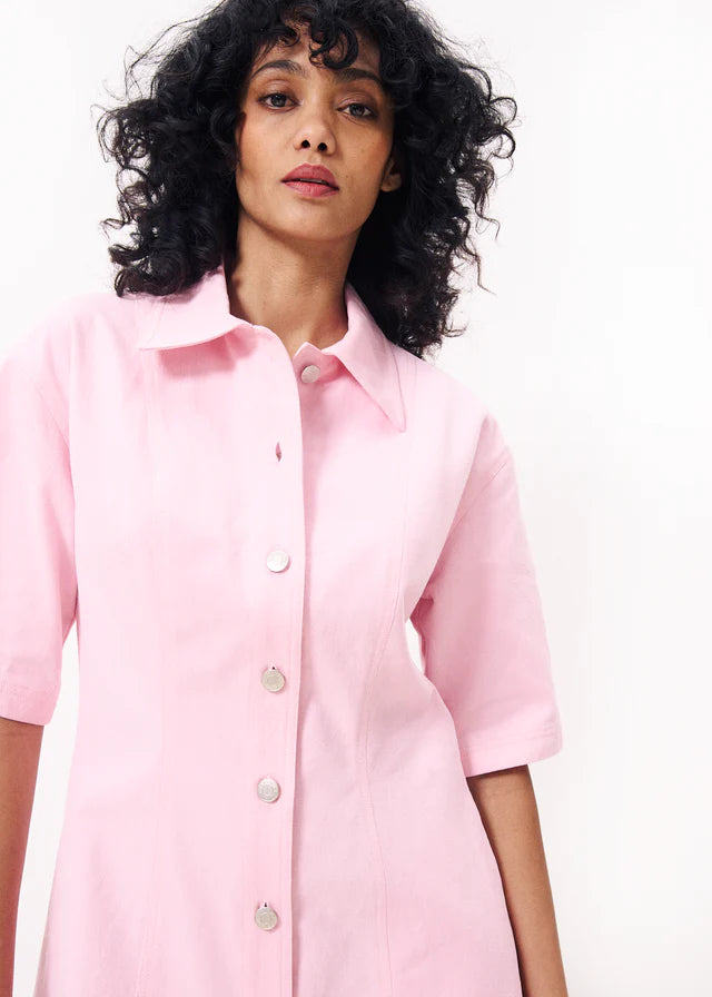 Ellyne Short Sleeve Dress for Women - Flowy Pink Summer Dress, Casual & Party Wear, Perfect for Beach, Vacation, and Date Nights